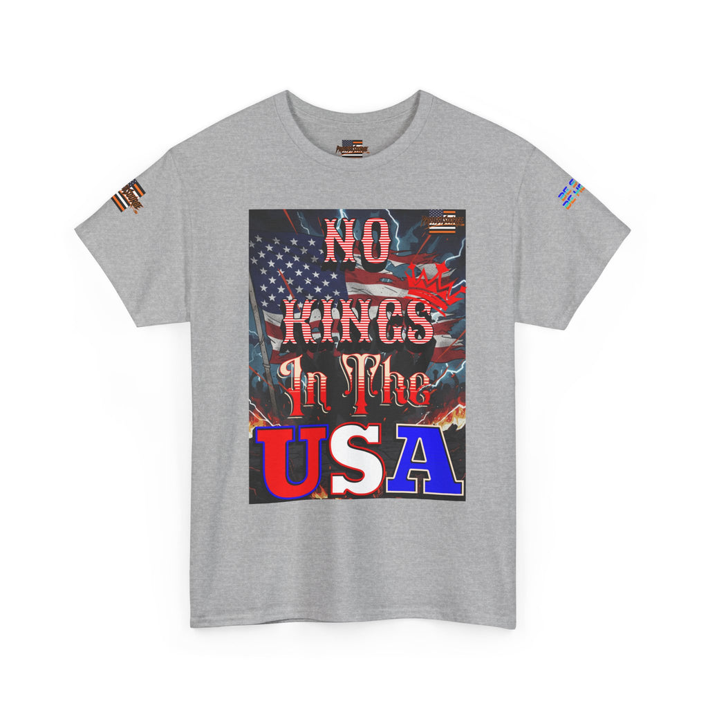 No Kings in the USA Unisex Heavy Cotton Gildan Tee, Casual Wear, Gift for Activists, Comfortable Protest Wear