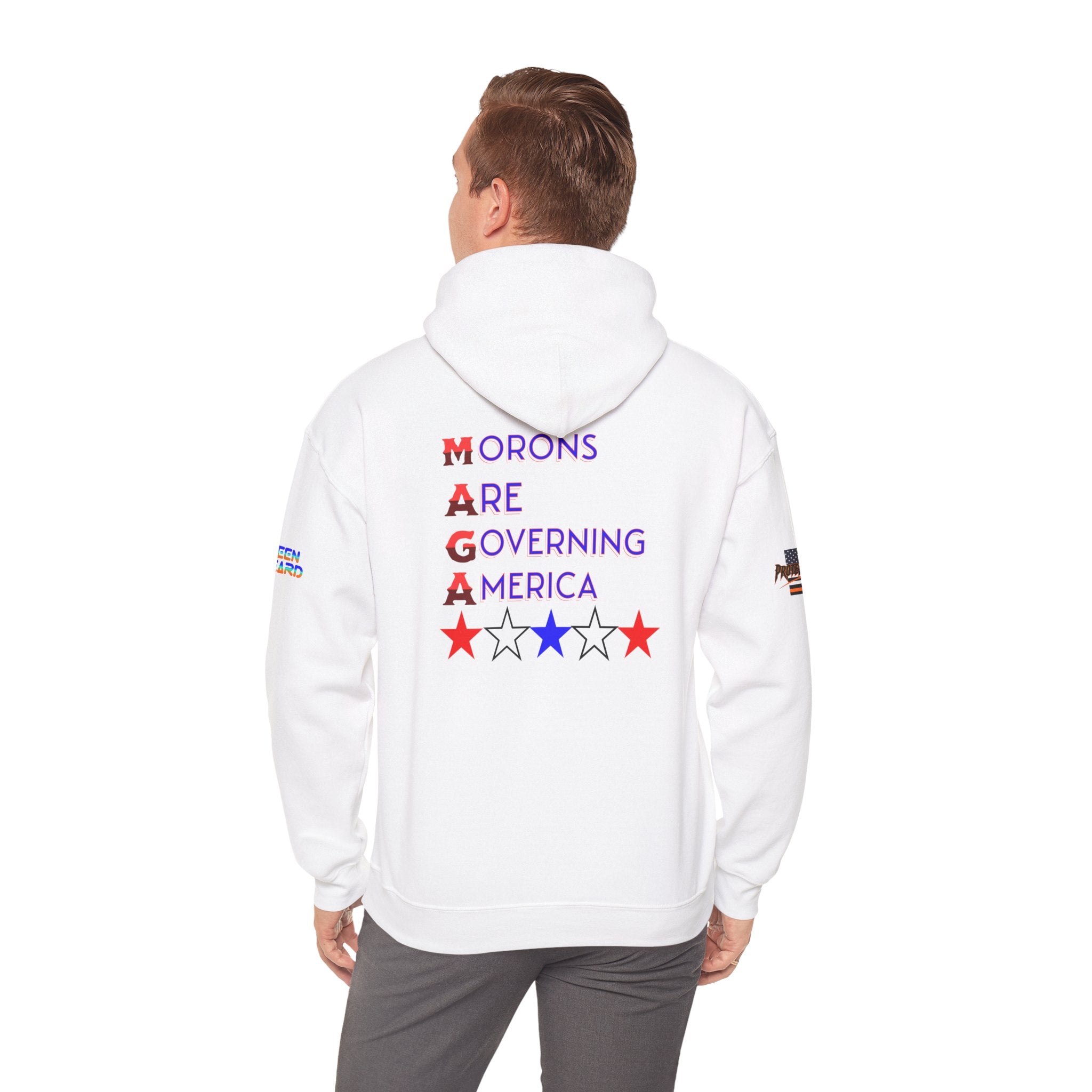Morons Are Governing America Unisex Heavy Blend Gildan Hoodie Sweatshirt, Casual Wear, Gift for Activists, Comfortable Protest Wear
