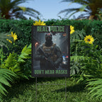 Real Police Don't Wear Masks 18"X24" Plastic Protest Yard Sign w/Wire Stand