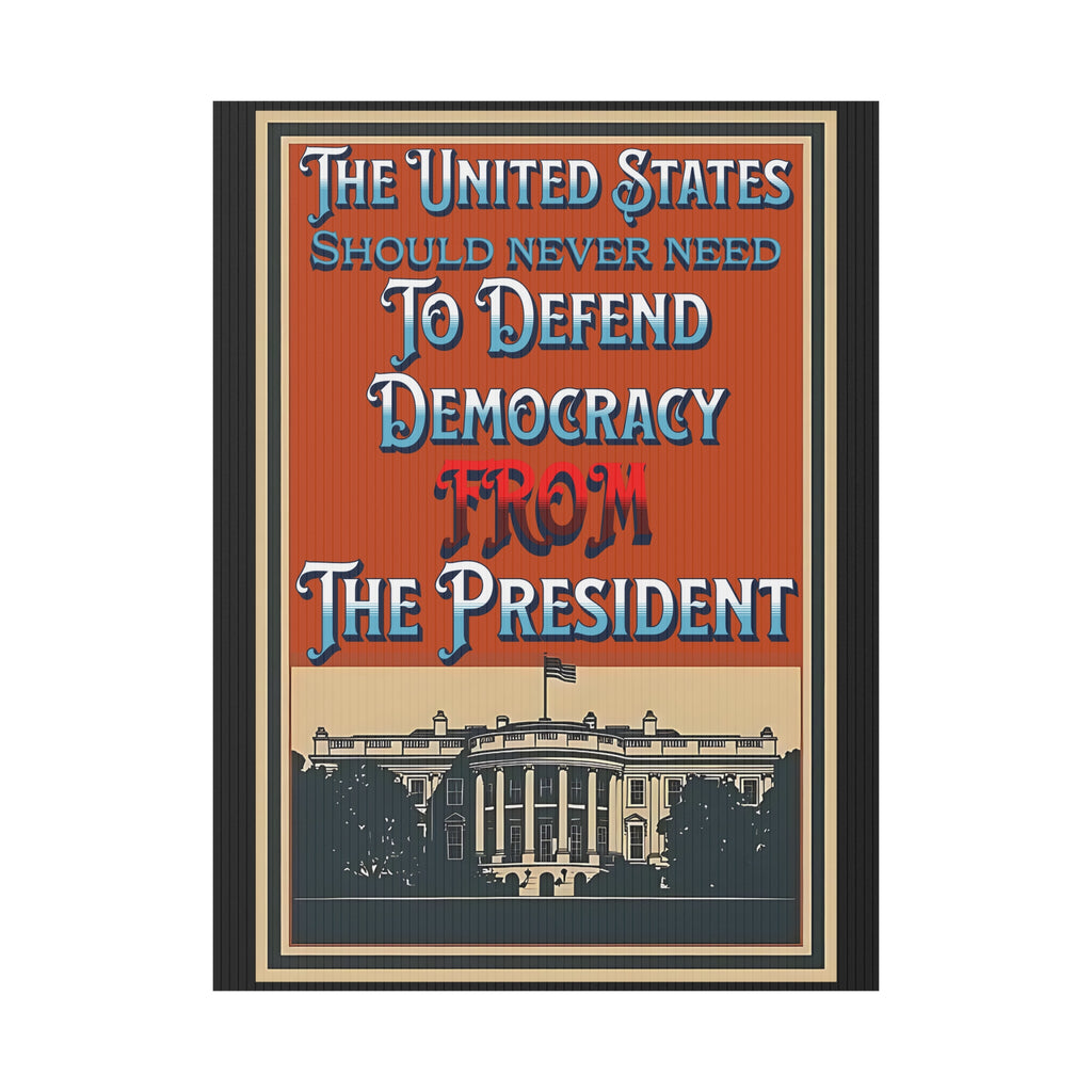 Defending Democracy 18"X24" Plastic Yard Protest Sign With Wire Stand