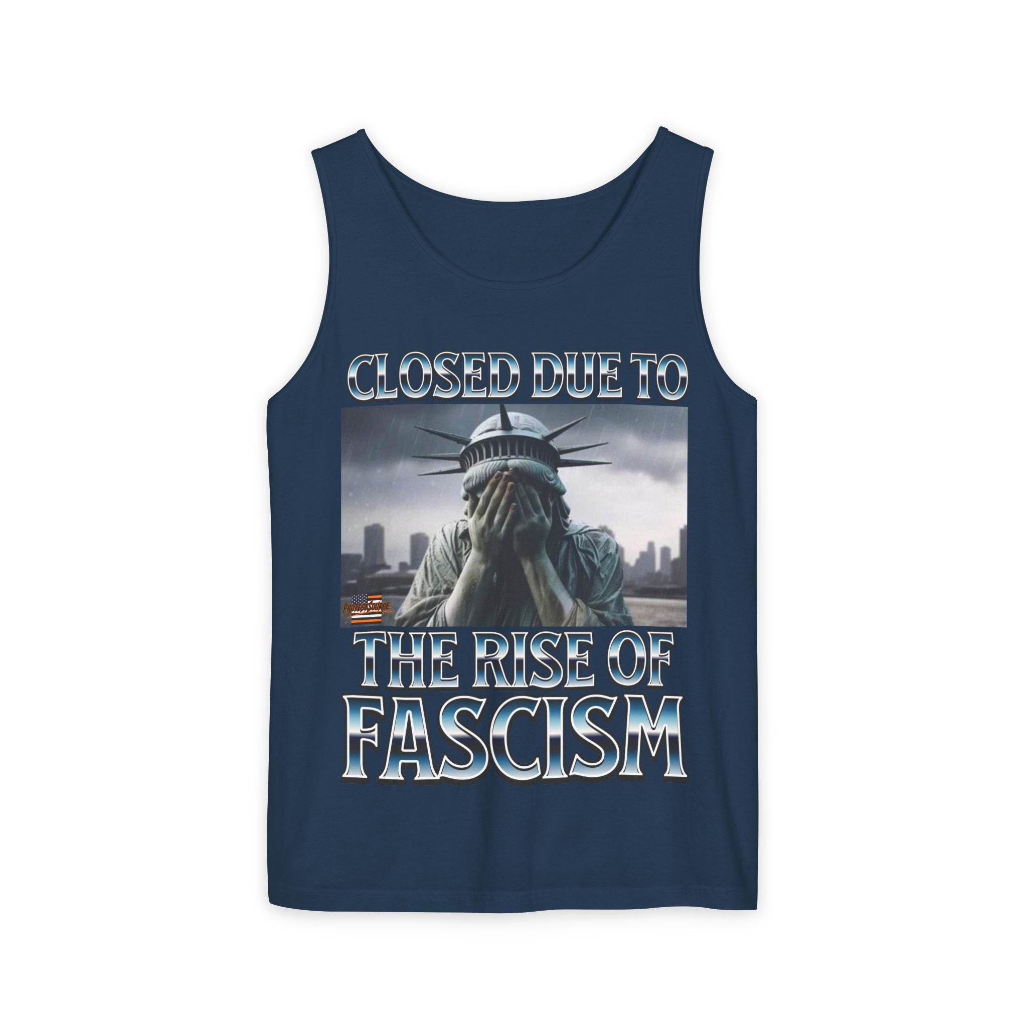 Closed Due to the Rise of Fascism Unisex Cotton Tank Top