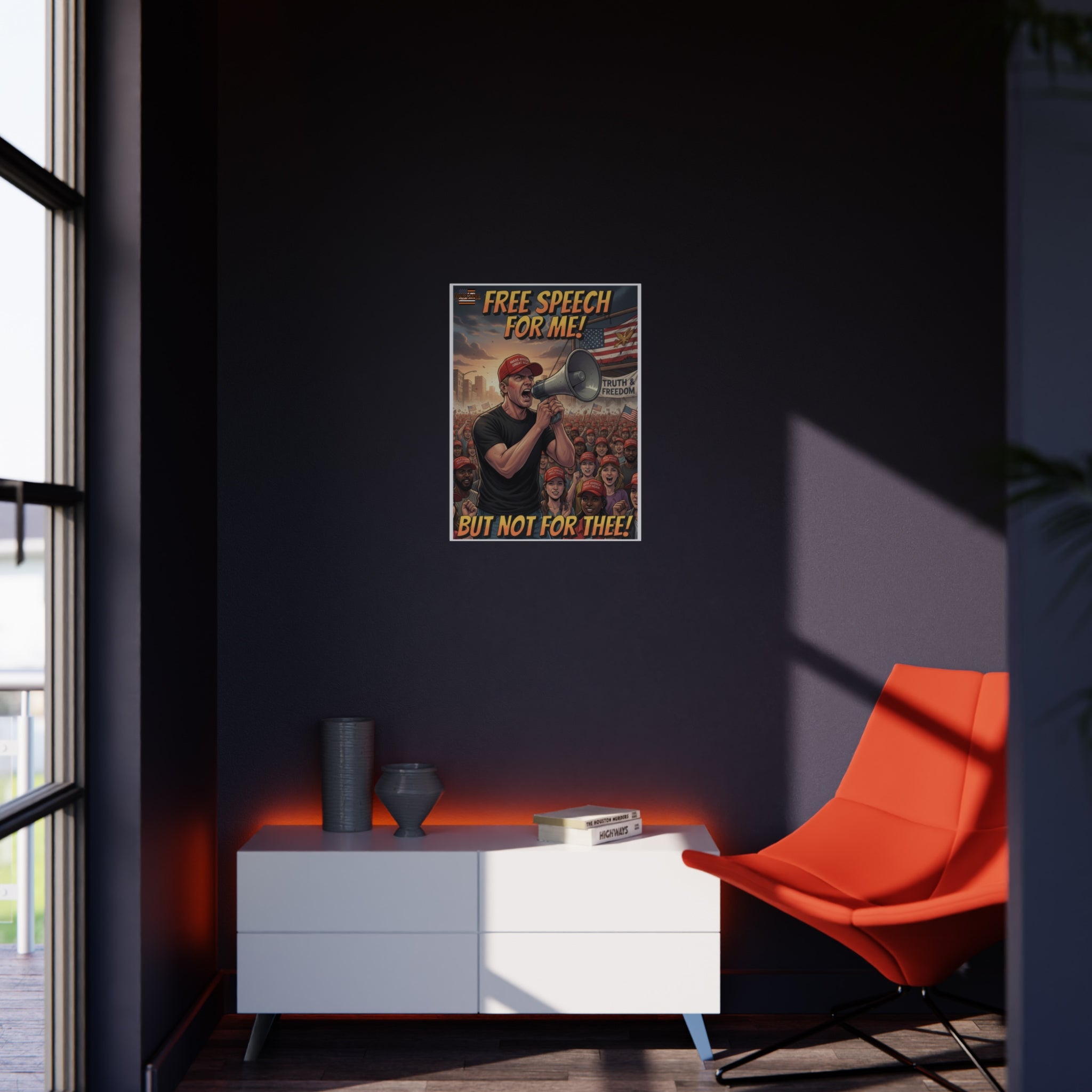 Free Speech For Me But Not For Thee Protest Sign, Durable Foam Board Art, Framable for Home, Unique Decor, Wall Art, Civil Rights Awareness, Gift for Activists