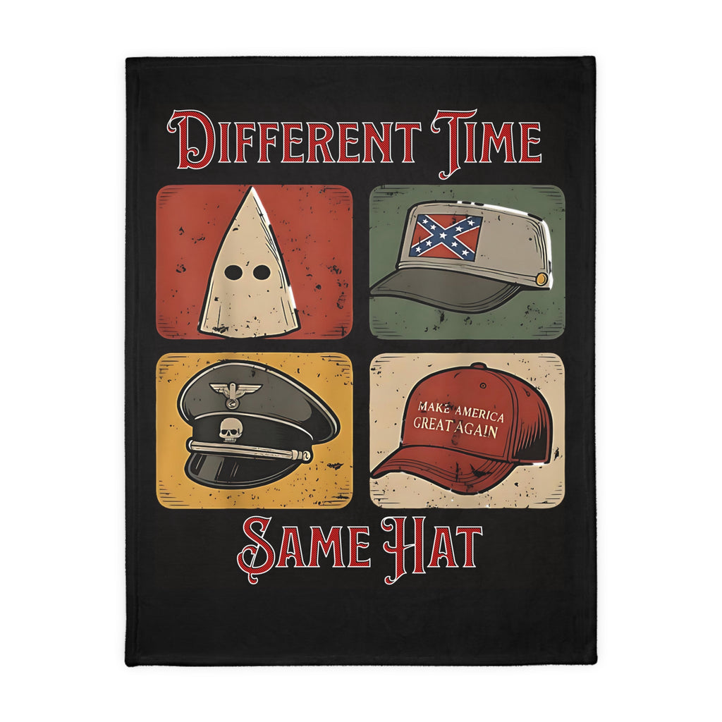 Different Time, Same Hat 60" X 80" Velveteen Microfiber Blanket