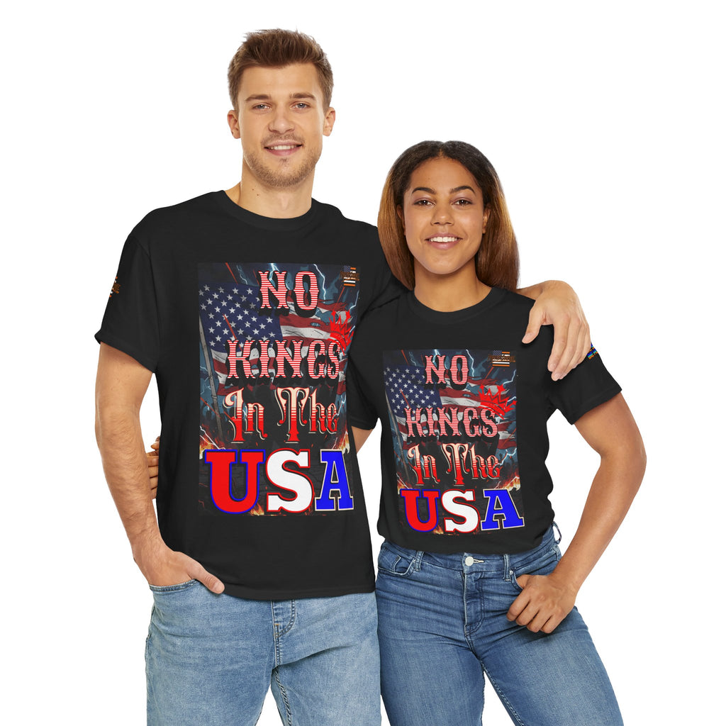 No Kings in the USA Unisex Heavy Cotton Gildan Tee, Casual Wear, Gift for Activists, Comfortable Protest Wear