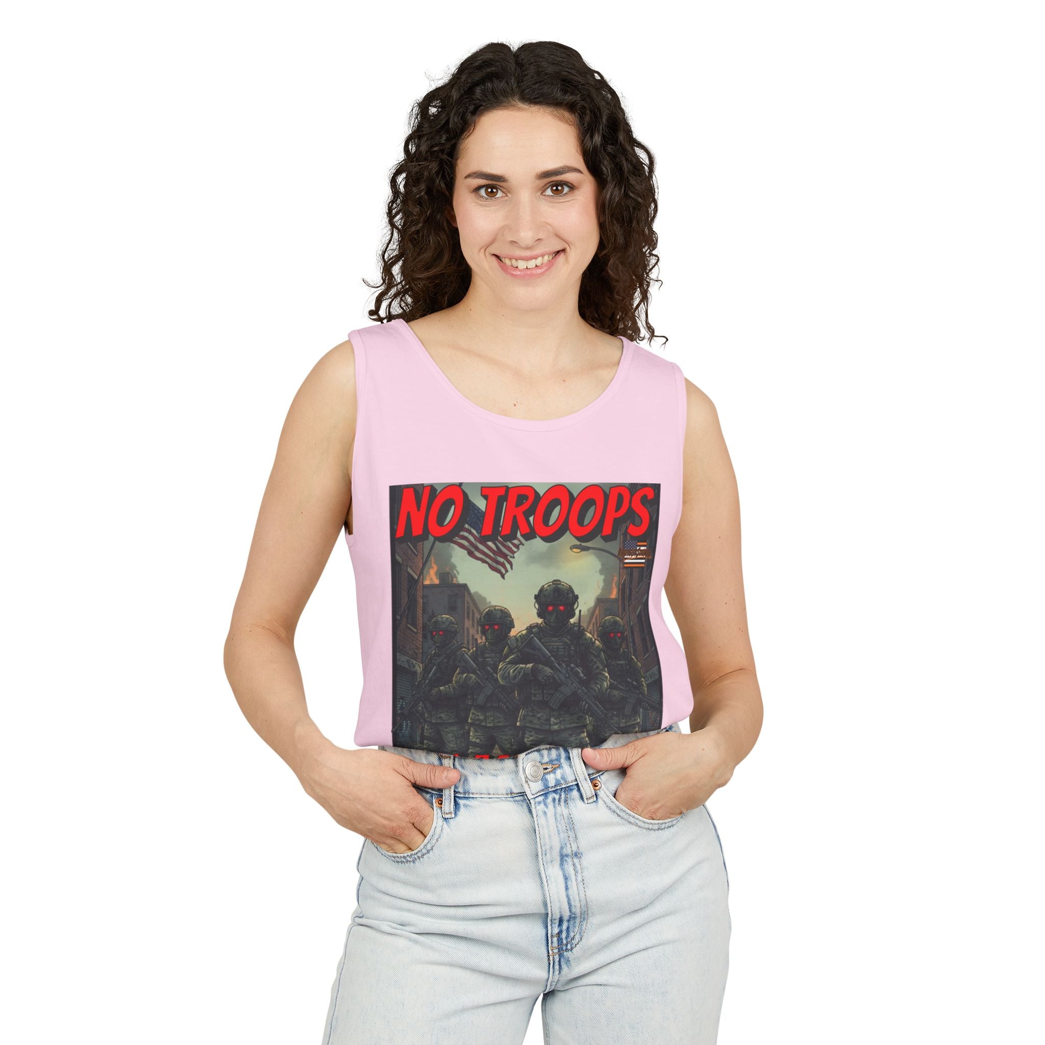 No Troops On American Streets Unisex Cotton Tank Top