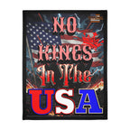 No Kings in the USA Protest-Themed 60" x 80" Velveteen Microfiber Blanket, Cozy, Soft Warmth for Activists, Great for Rallies, Home Decor, Gifting