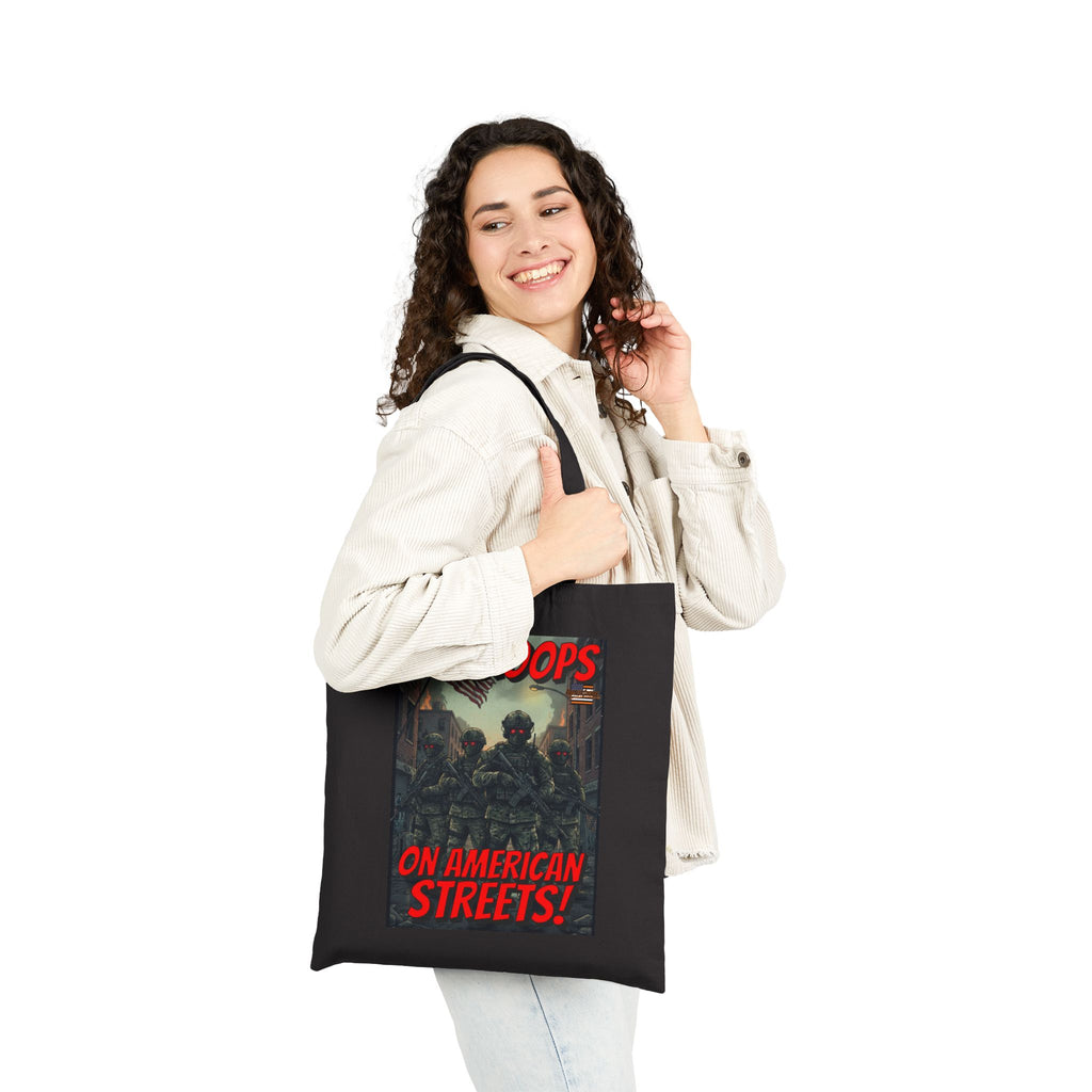 No Troops On American Streets Cotton Canvas Tote Bag