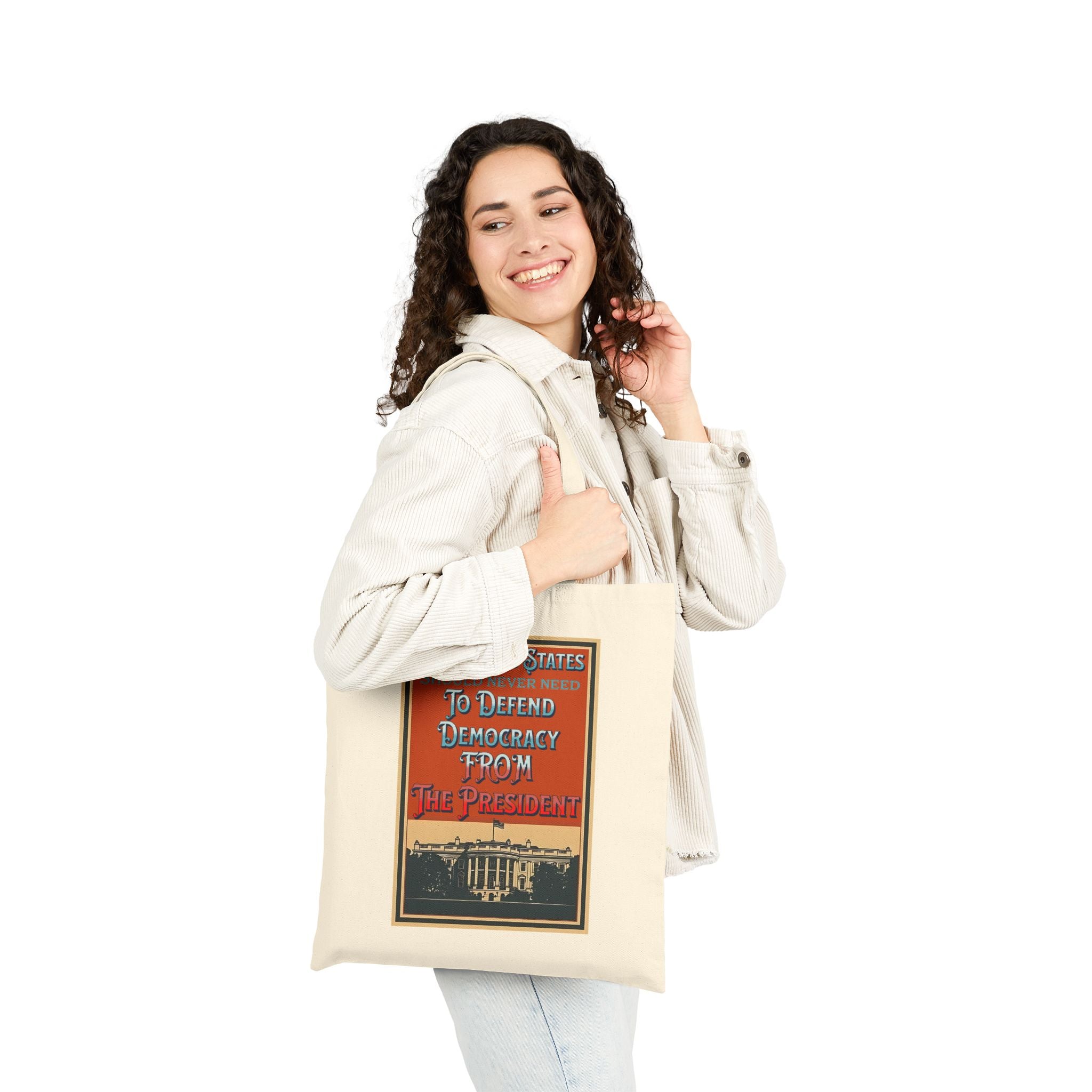 Defending Democracy Cotton Canvas Tote Bag