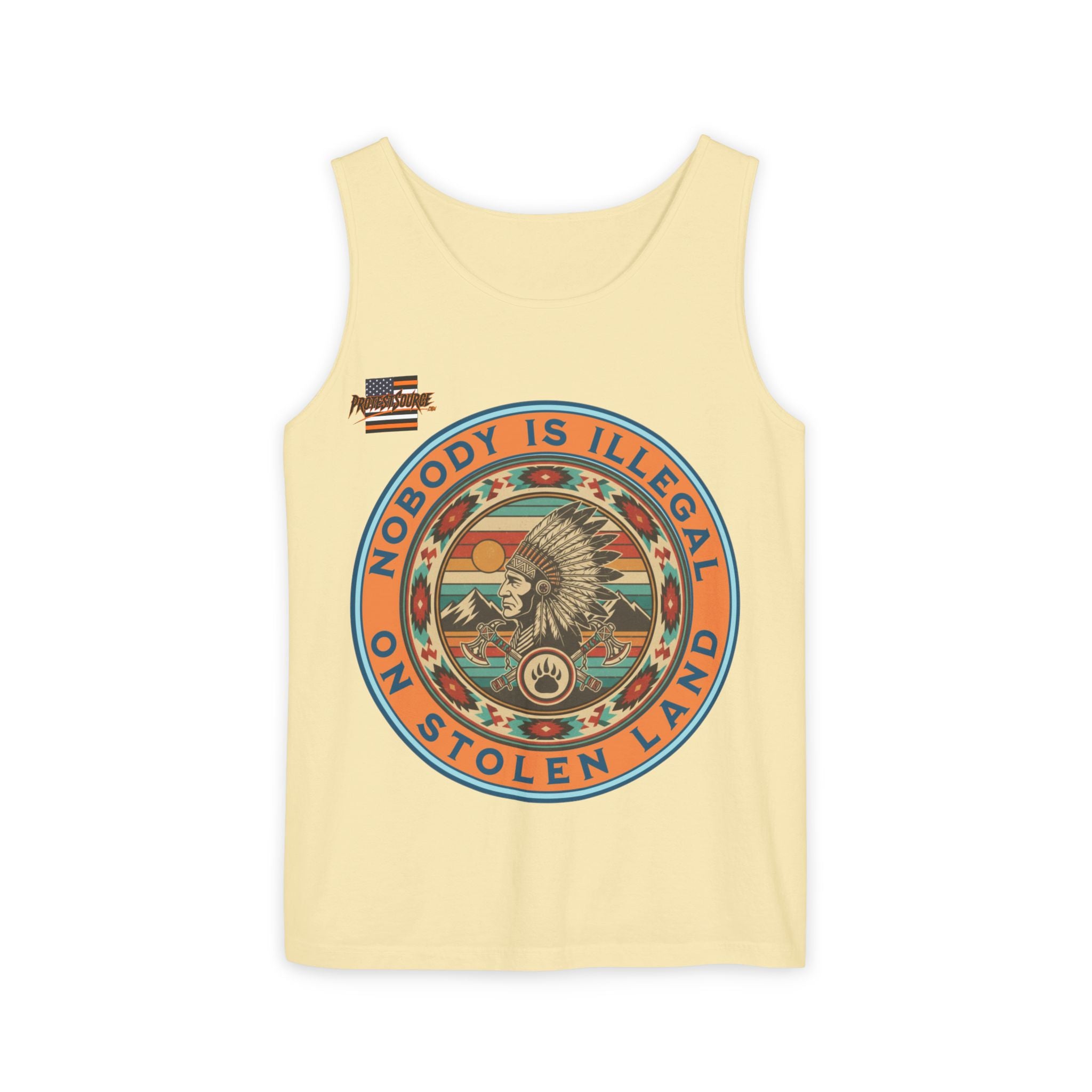 Nobody is Illegal on Stolen Land Unisex Cotton Tank Top
