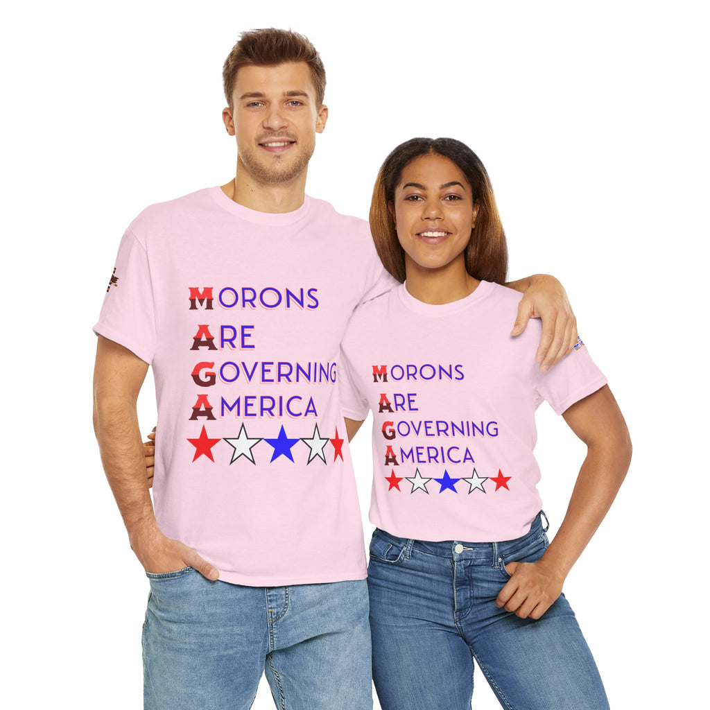 Morons Are Governing America Unisex Heavy Cotton Gildan Tee, Casual Wear, Gift for Activists, Comfortable Protest Wear