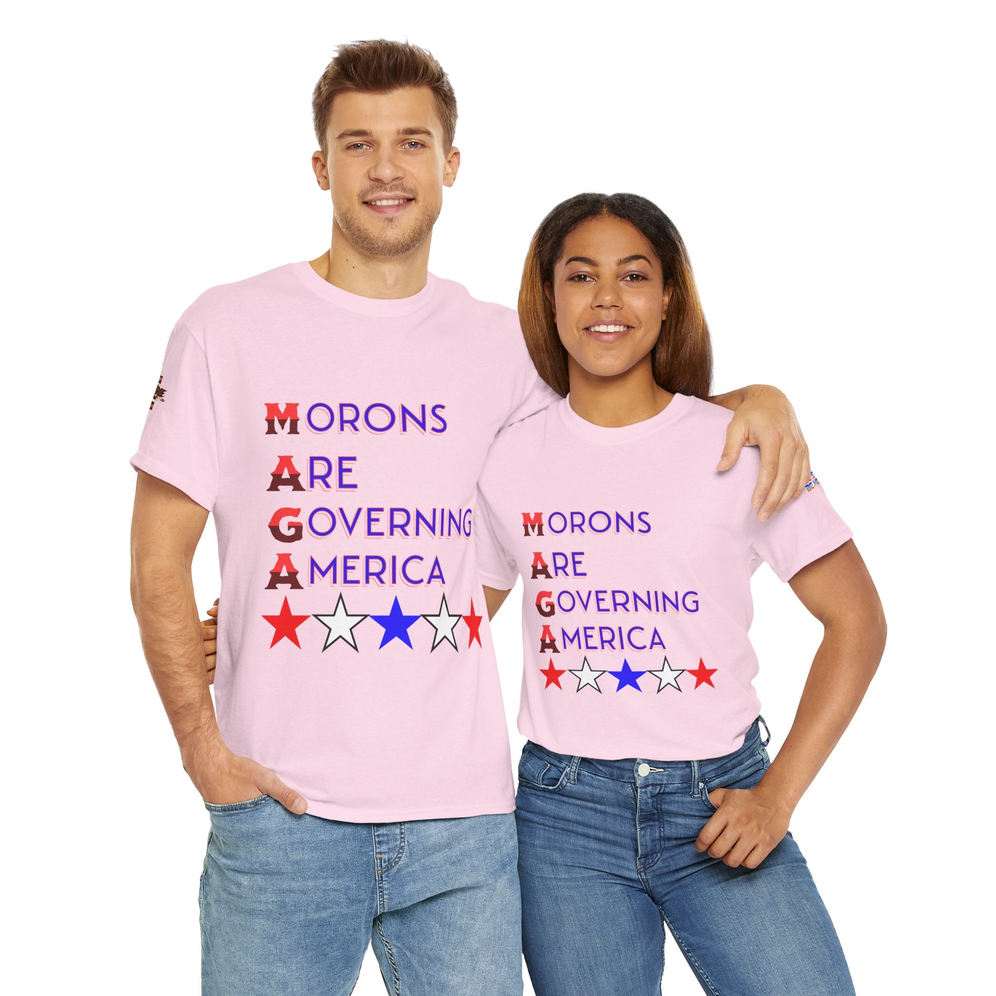 Morons Are Governing America Unisex Heavy Cotton Gildan Tee, Casual Wear, Gift for Activists, Comfortable Protest Wear