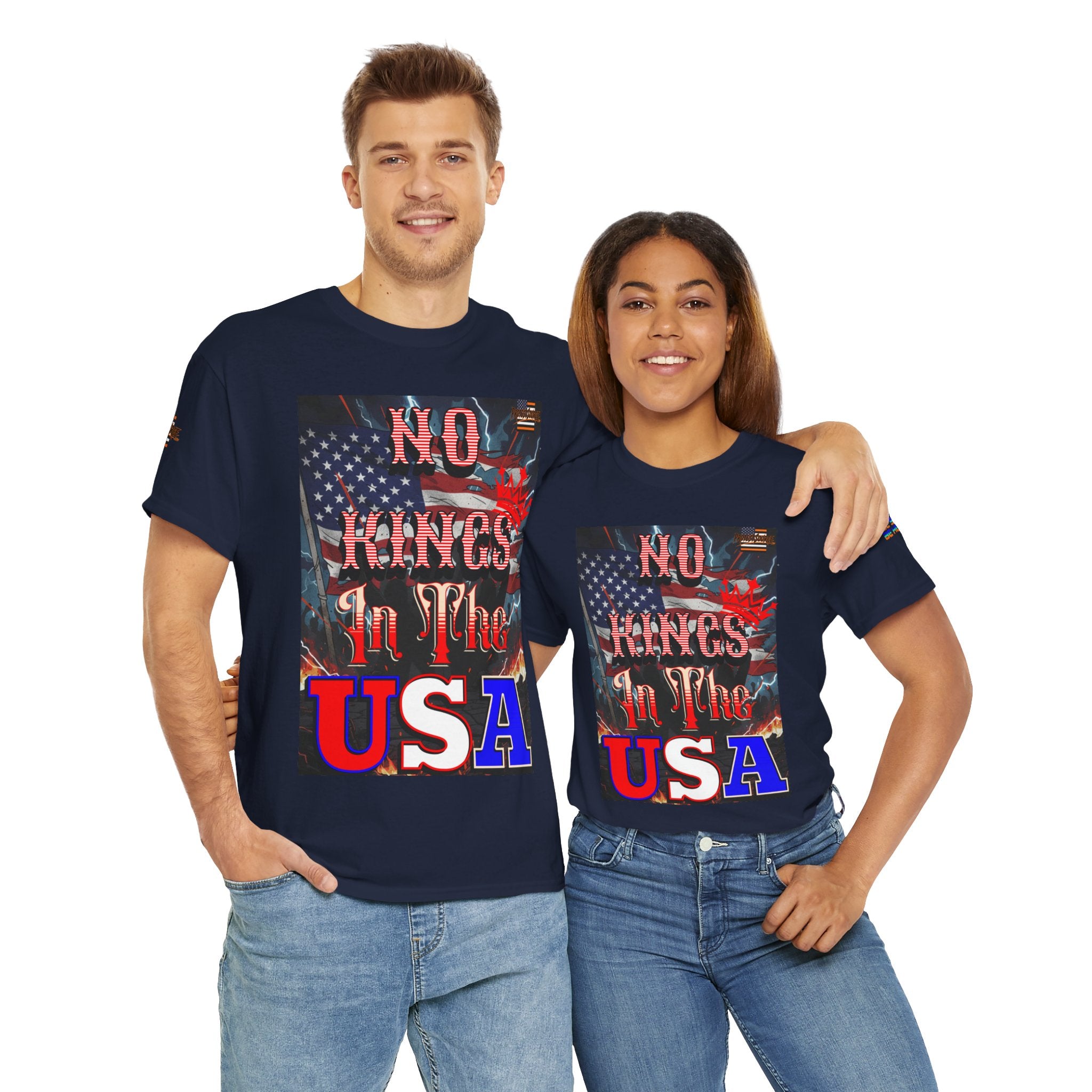 No Kings in the USA Unisex Heavy Cotton Gildan Tee, Casual Wear, Gift for Activists, Comfortable Protest Wear