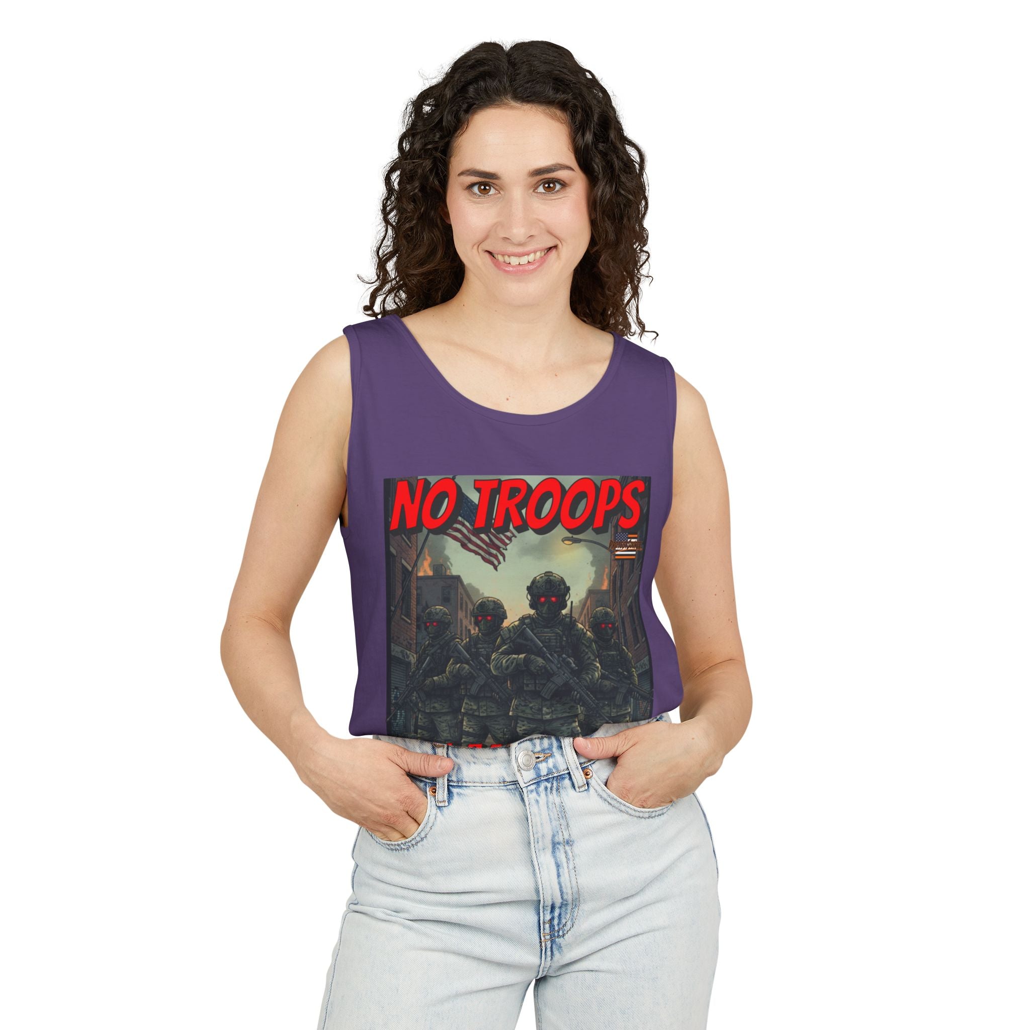 No Troops On American Streets Unisex Cotton Tank Top
