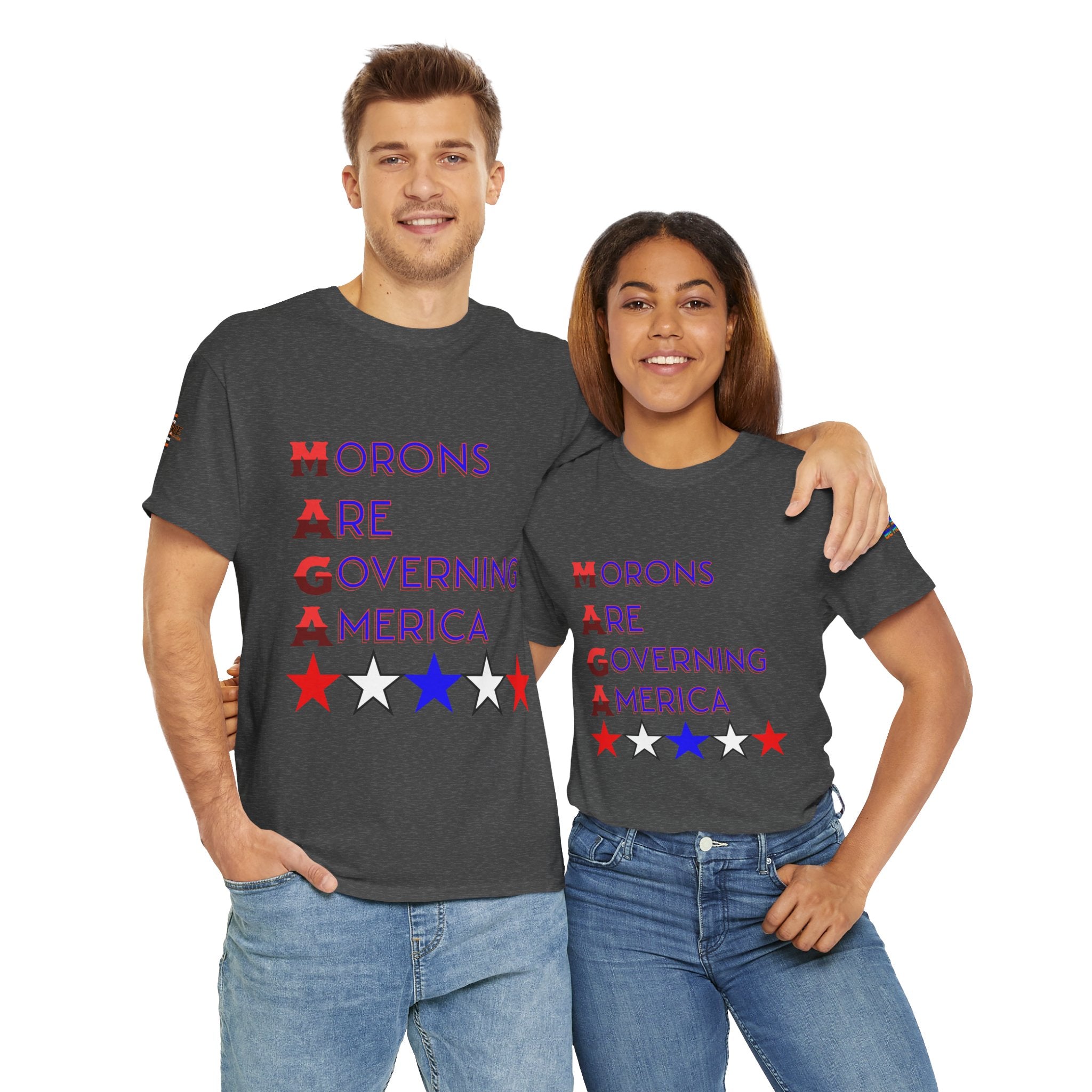 Morons Are Governing America Unisex Heavy Cotton Gildan Tee, Casual Wear, Gift for Activists, Comfortable Protest Wear