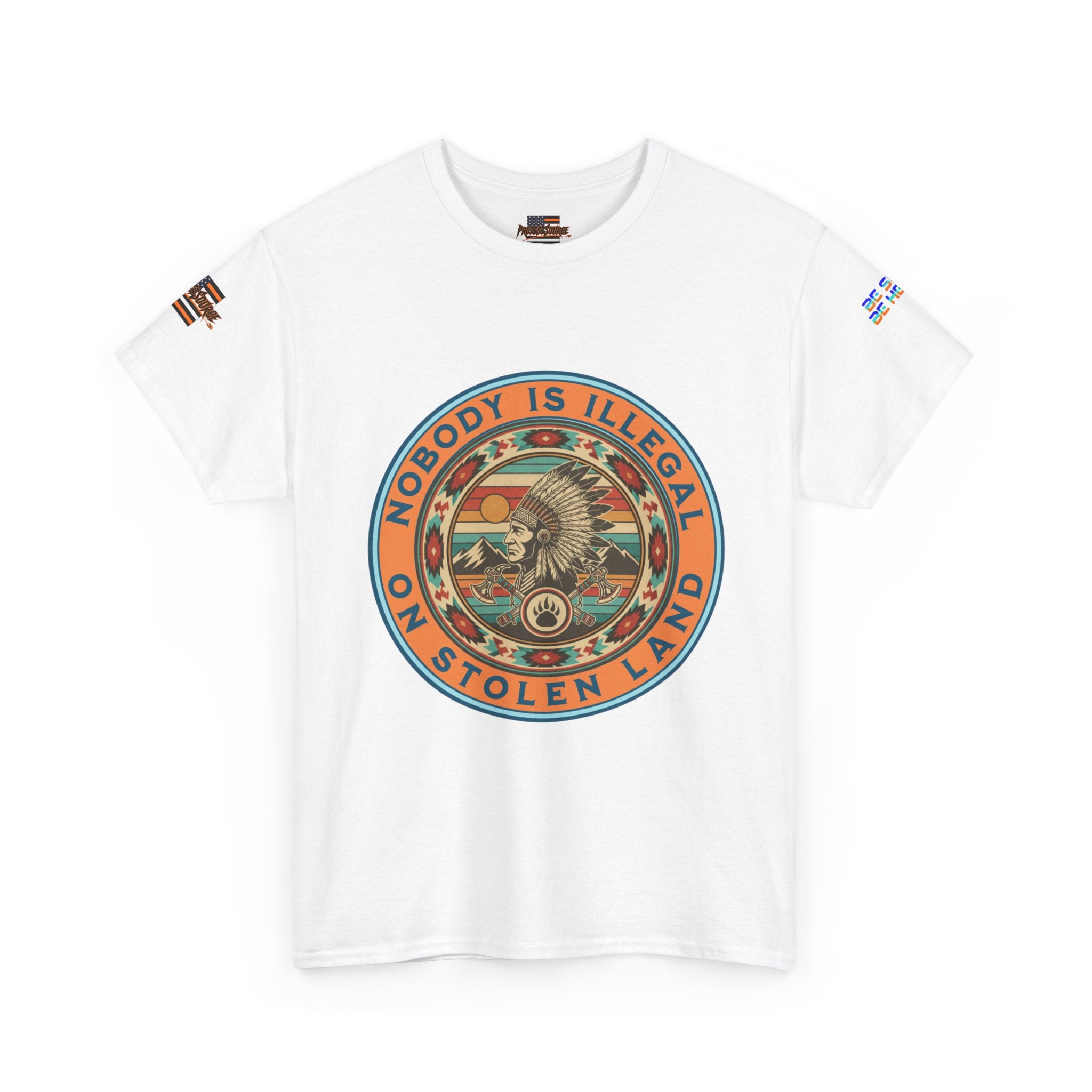 Nobody is Illegal on Stolen Land Unisex Heavy Cotton Gildan Tee, Casual Wear, Gift for Activists, Comfortable Protest Wear