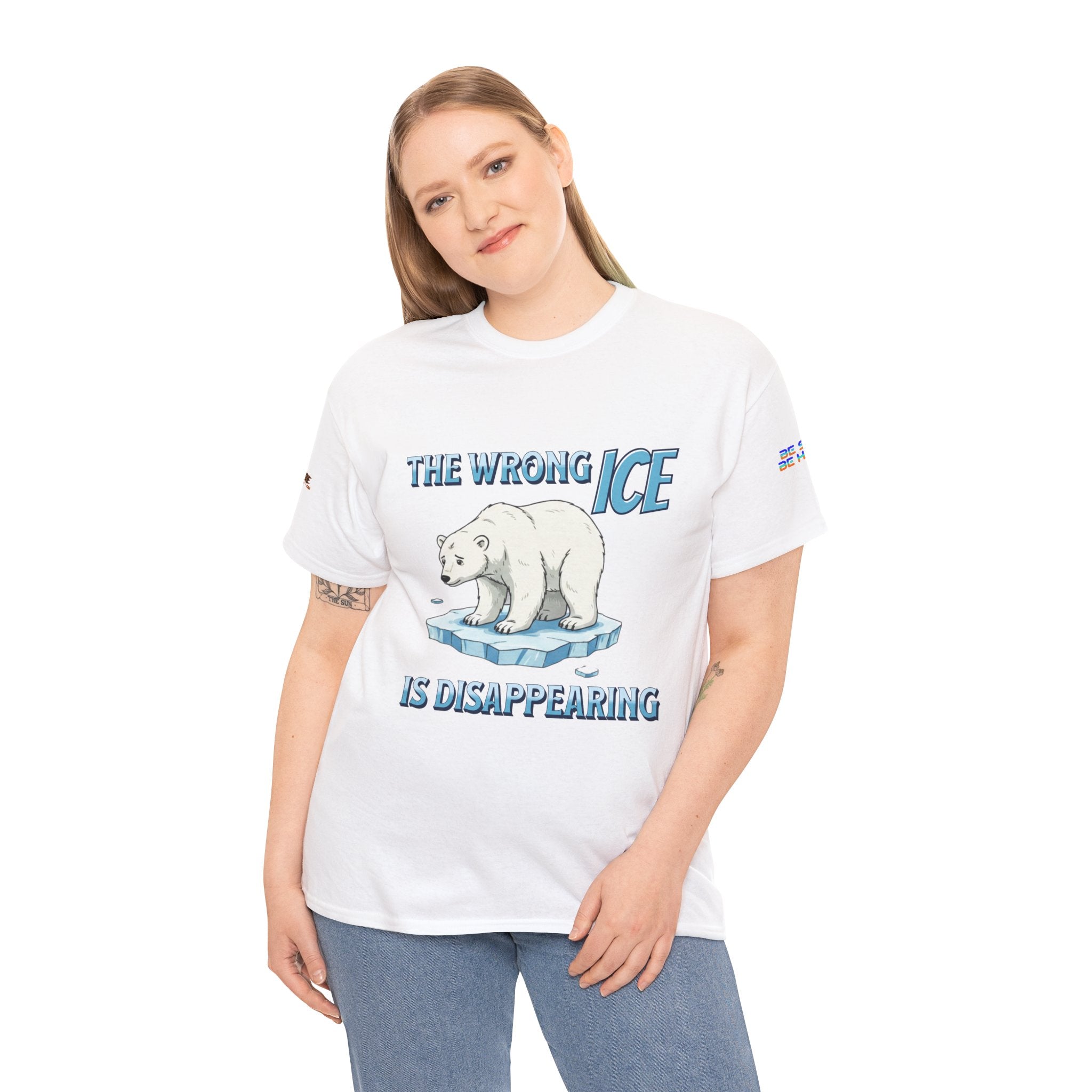 The Wrong ICE is Disappearing Unisex Heavy Cotton Gildan Tee, Casual Wear, Gift for Activists, Comfortable Protest Wear