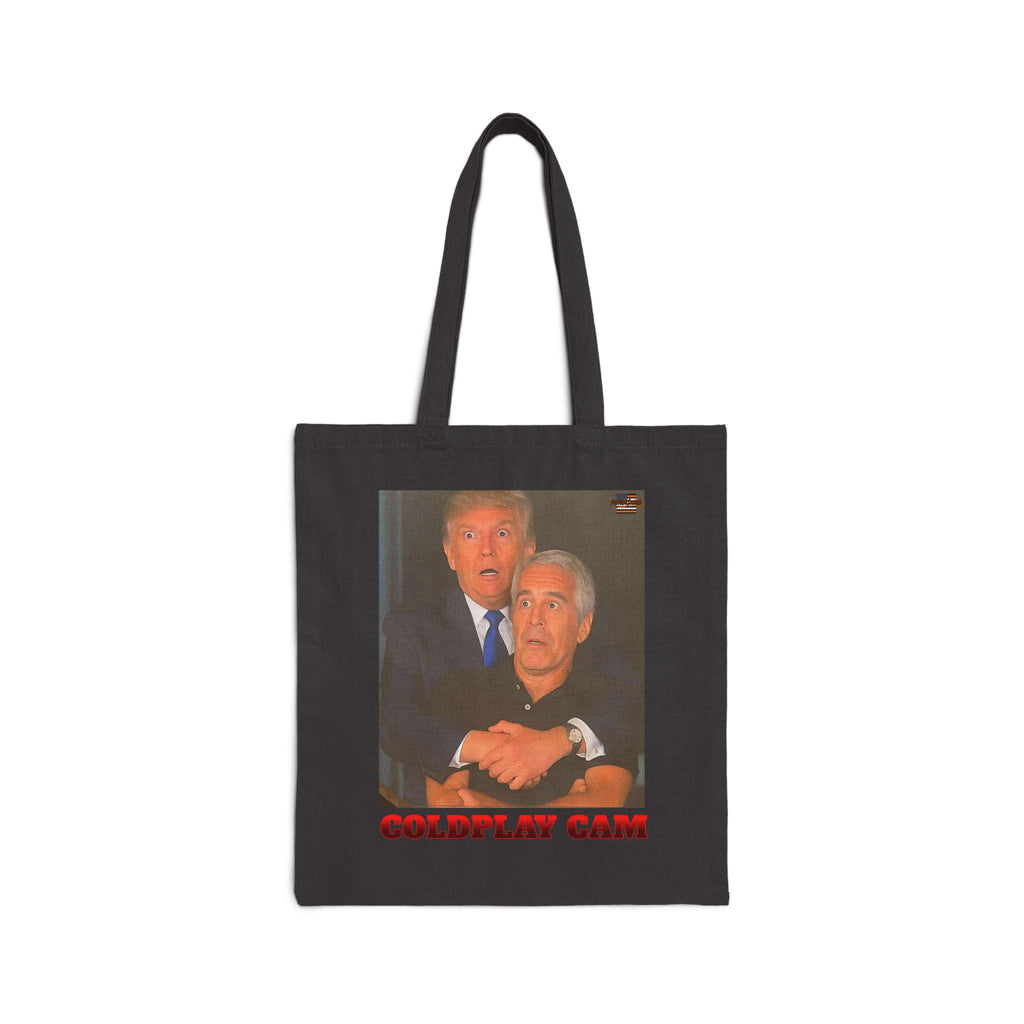 Trump and Epstein Coldplay Cam Cotton Canvas Tote Bag