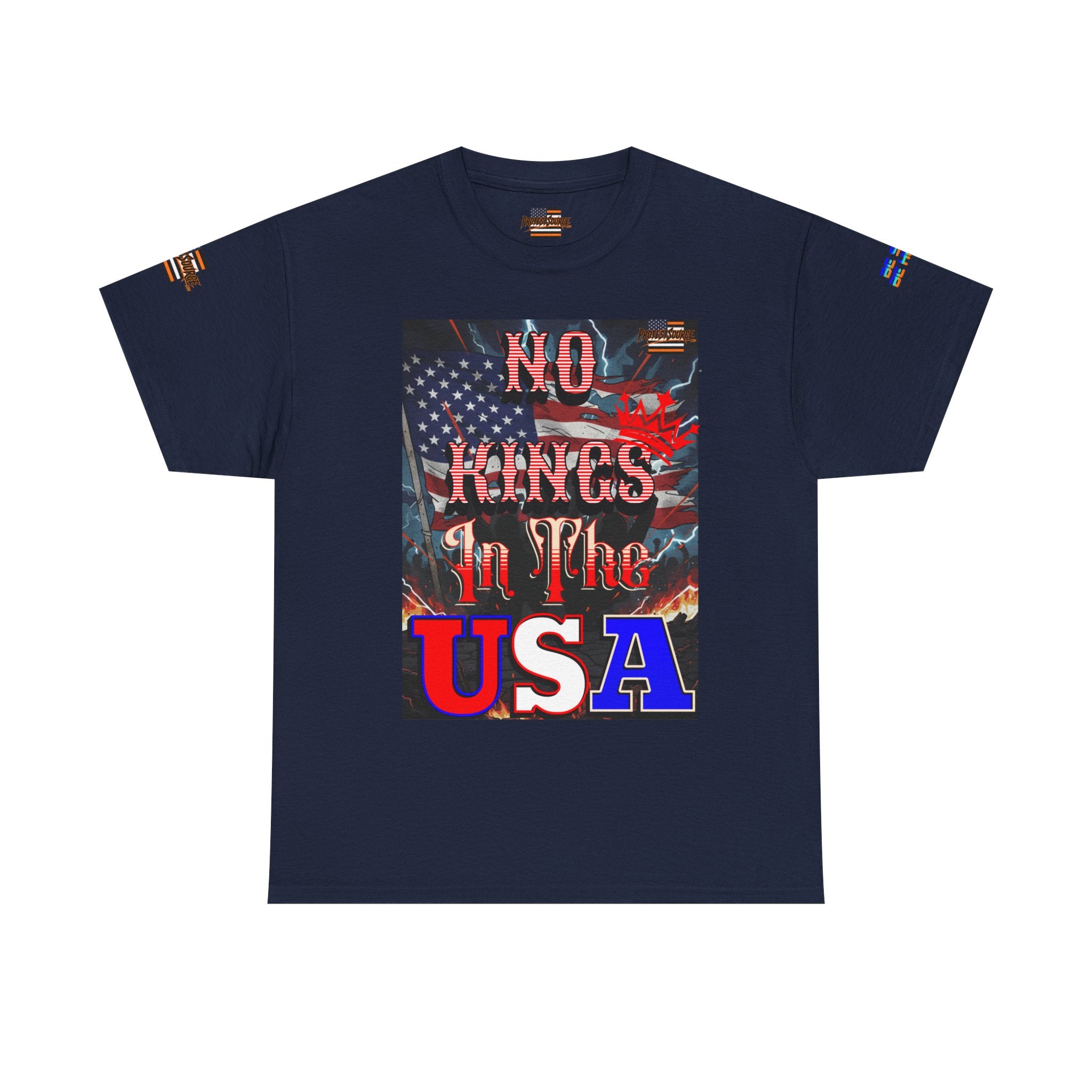 No Kings in the USA Unisex Heavy Cotton Gildan Tee, Casual Wear, Gift for Activists, Comfortable Protest Wear
