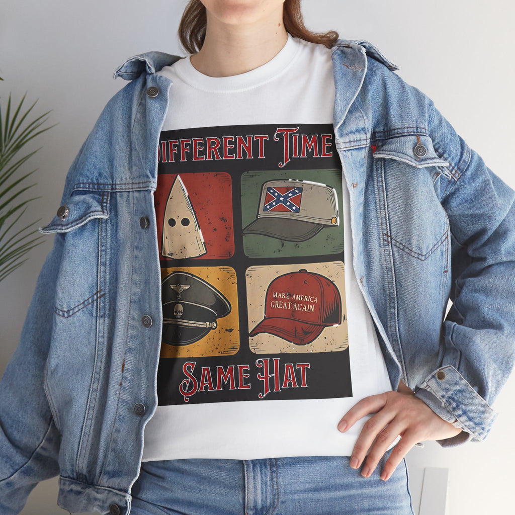 Different Time Same Hat Unisex Heavy Cotton Gildan Tee