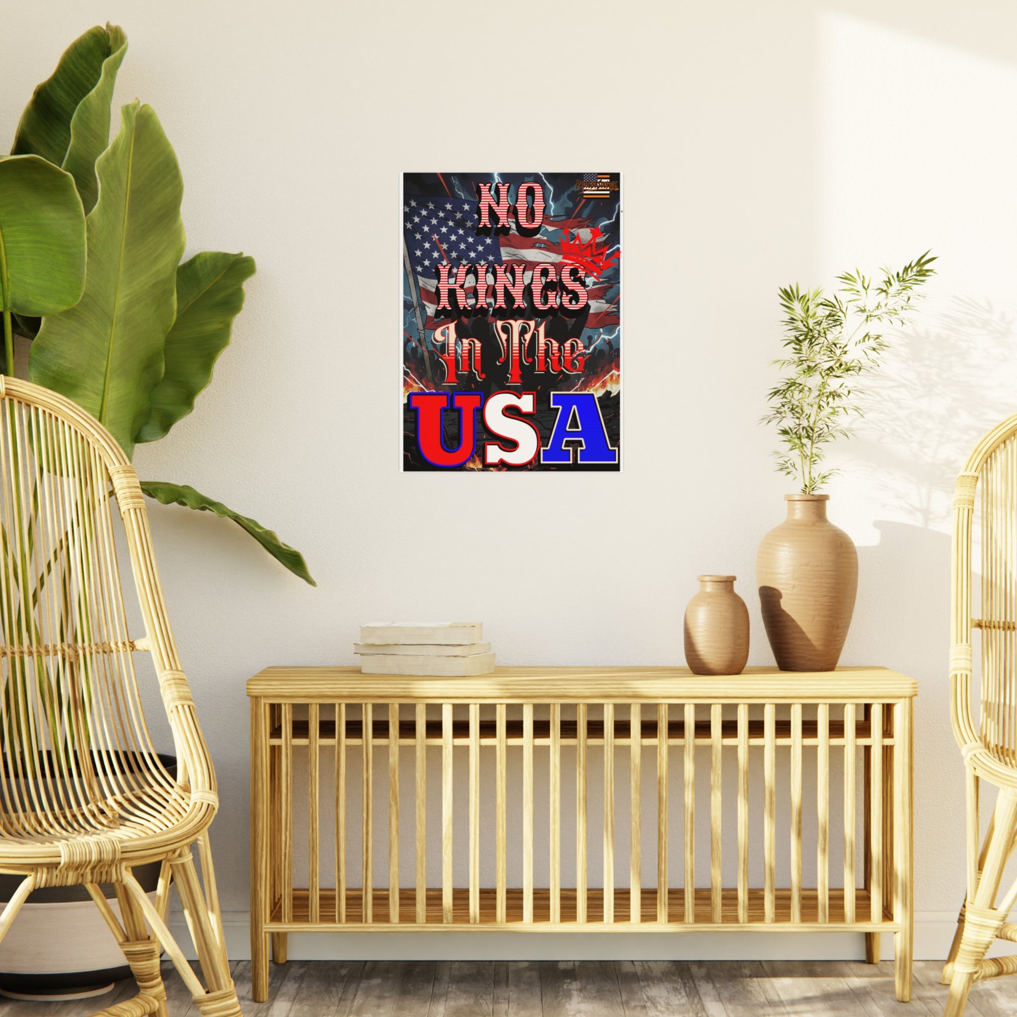 No Kings in the USA Protest Sign, Durable Foam Board Art, Framable for Home, Unique Decor, Wall Art, Civil Rights Awareness, Gift for Activists