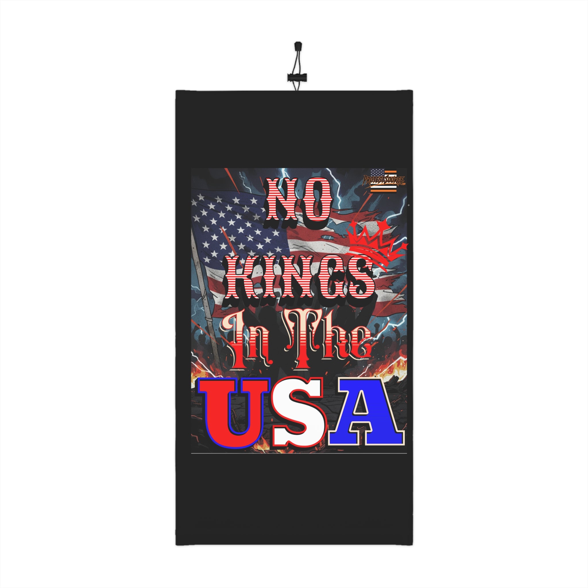 No Kings in the USA Winter Neck Gaiter with Drawstring, Protest Gear, Winter Accessories, Outdoor Wear, Gift for Activists, Cozy Neckwarmer