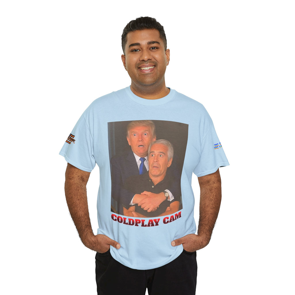 Trump and Epstein Coldplay Cam Unisex Heavy Cotton Gildan Tee