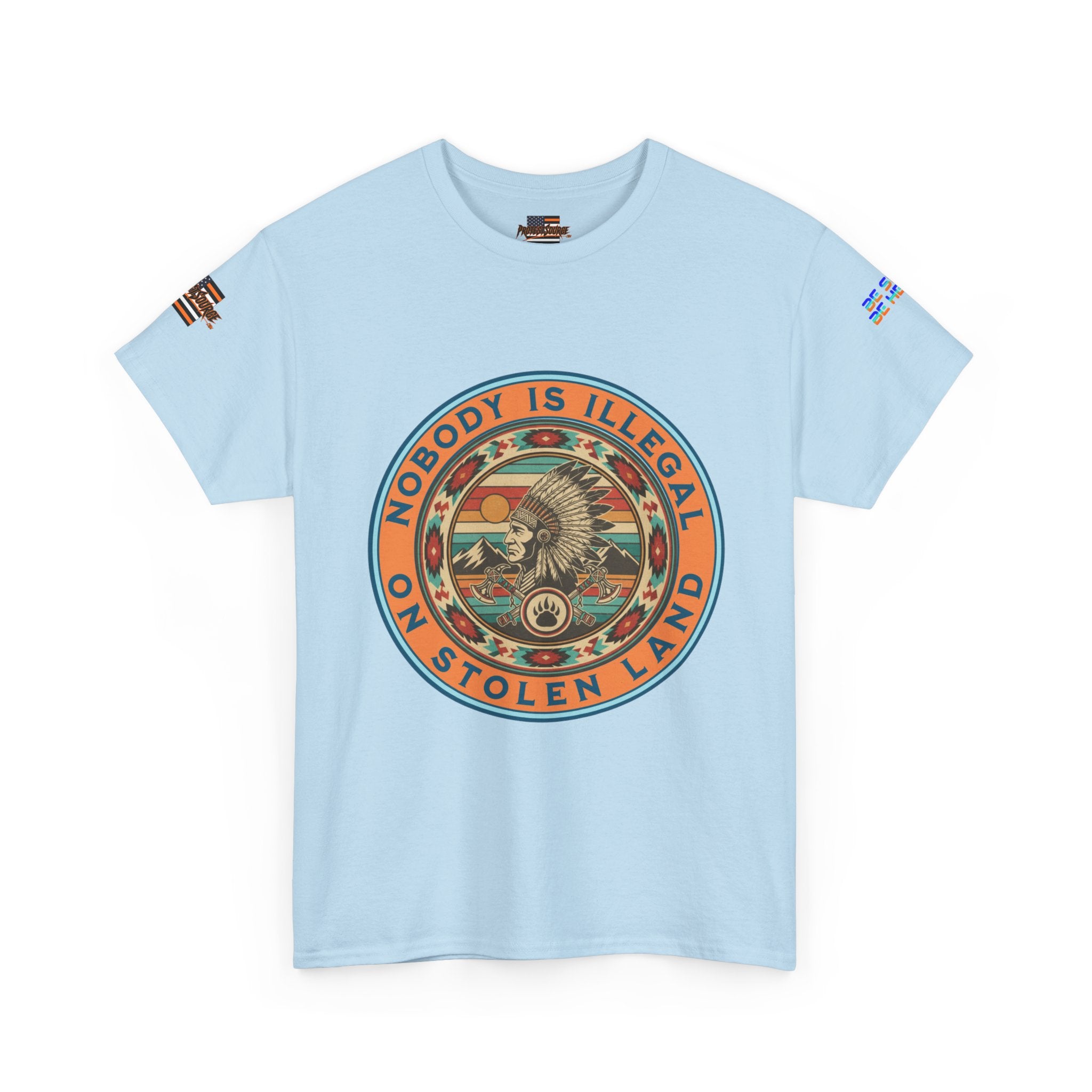 Nobody is Illegal on Stolen Land Unisex Heavy Cotton Gildan Tee, Casual Wear, Gift for Activists, Comfortable Protest Wear