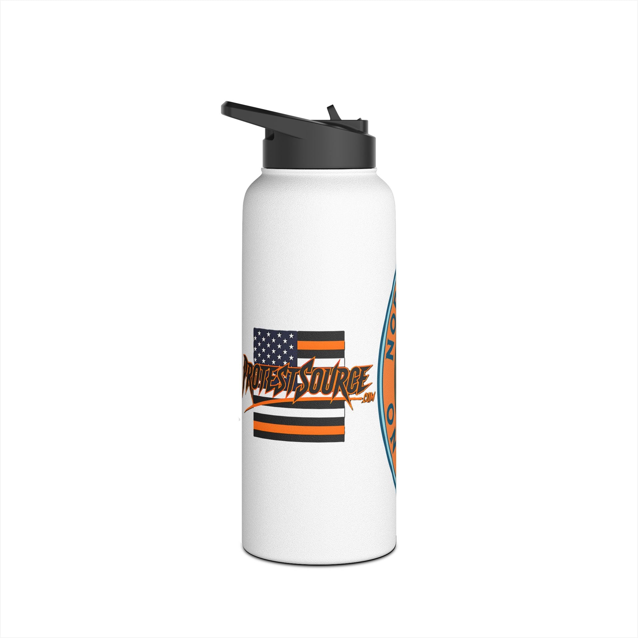 Nobody is Illegal on Stolen Land Insulated  32 oz. Water Bottle, Perfect for Activists, Protests, Commuters, Gifts, and Daily Use