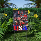 No Kings in the USA 18"X24" Plastic Protest Yard Sign w/Wire Stand
