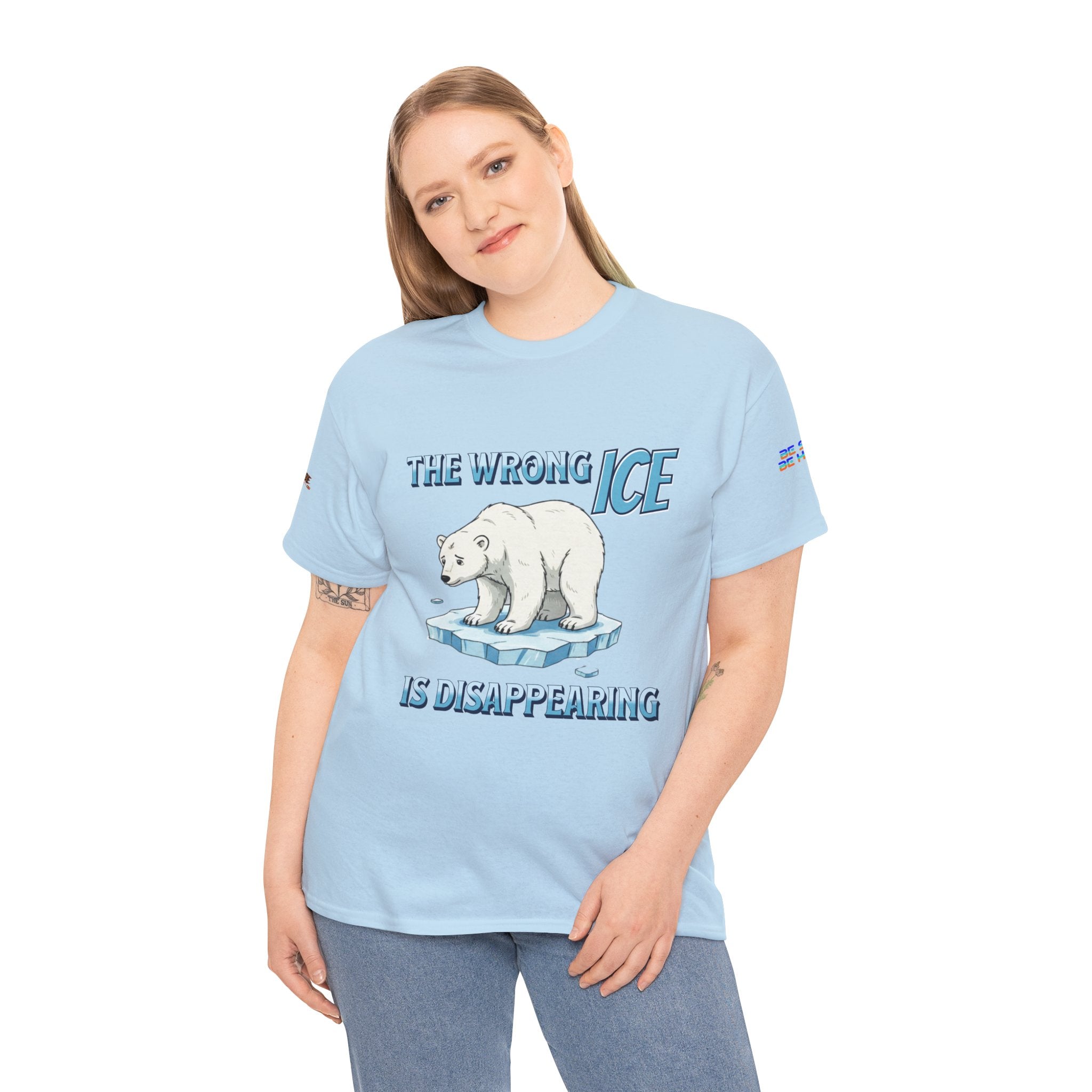 The Wrong ICE is Disappearing Unisex Heavy Cotton Gildan Tee, Casual Wear, Gift for Activists, Comfortable Protest Wear