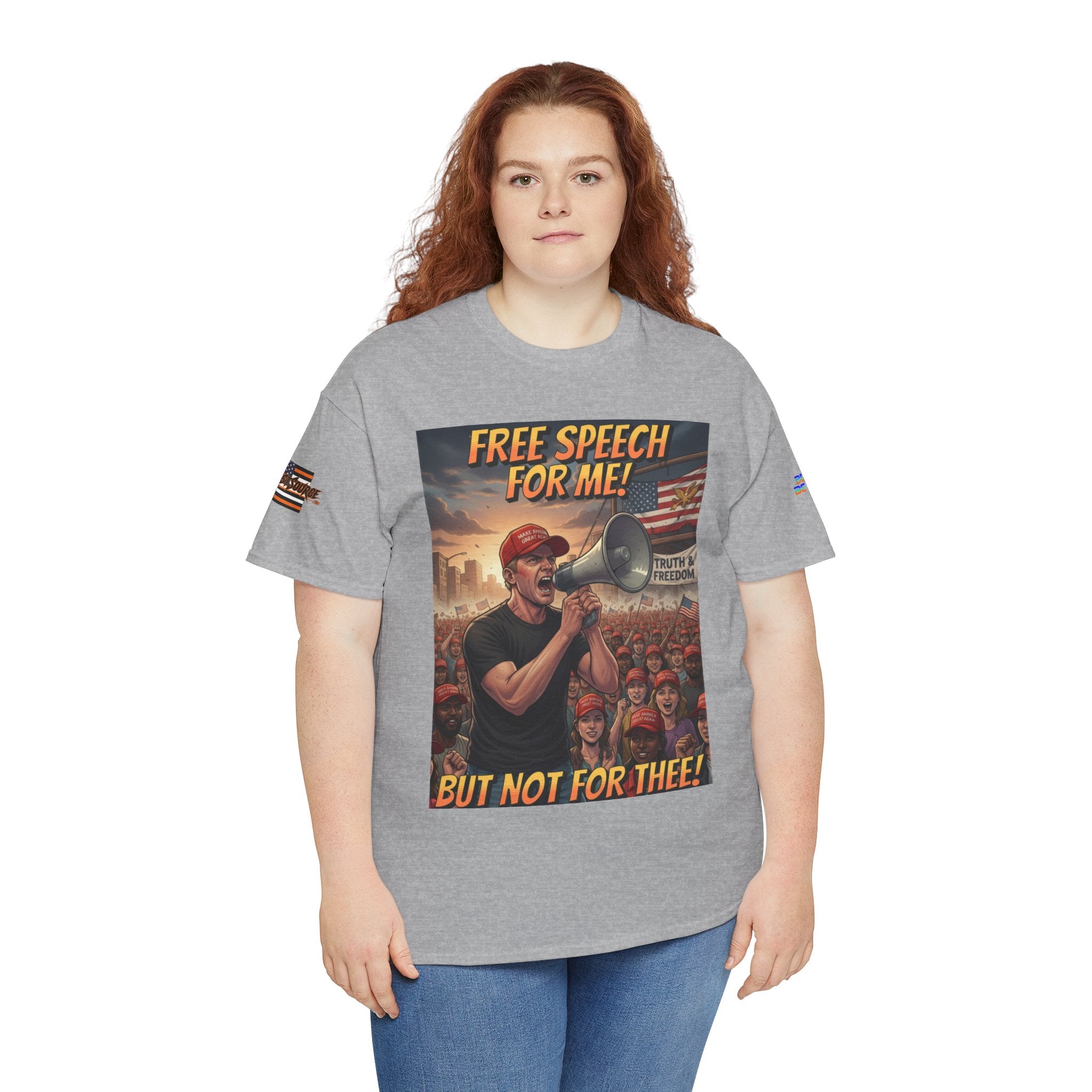 Free Speech for Me, But Not for Thee Unisex Heavy Cotton Gildan Tee