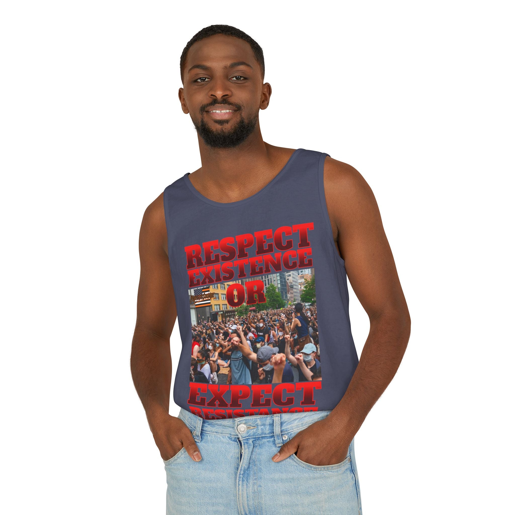 Respect Existence or Expect Resistance Unisex Cotton Tank Top