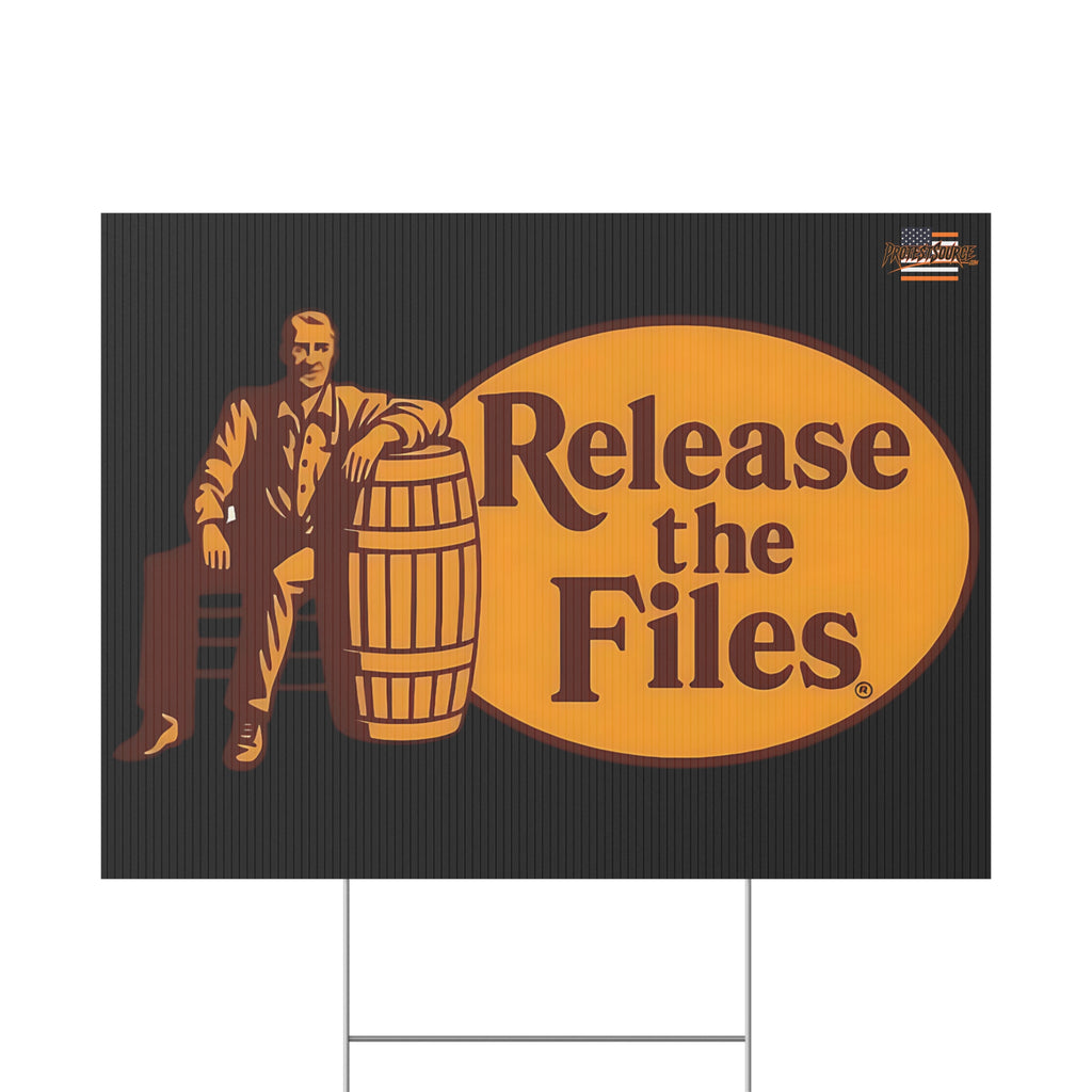 Release the Files 24"X18" Plastic Protesty Yard Sign w/Wire Stand