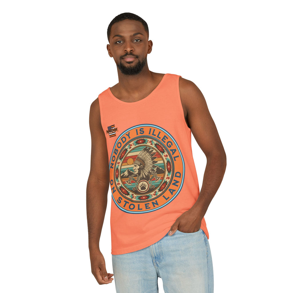 Nobody is Illegal on Stolen Land Unisex Cotton Tank Top