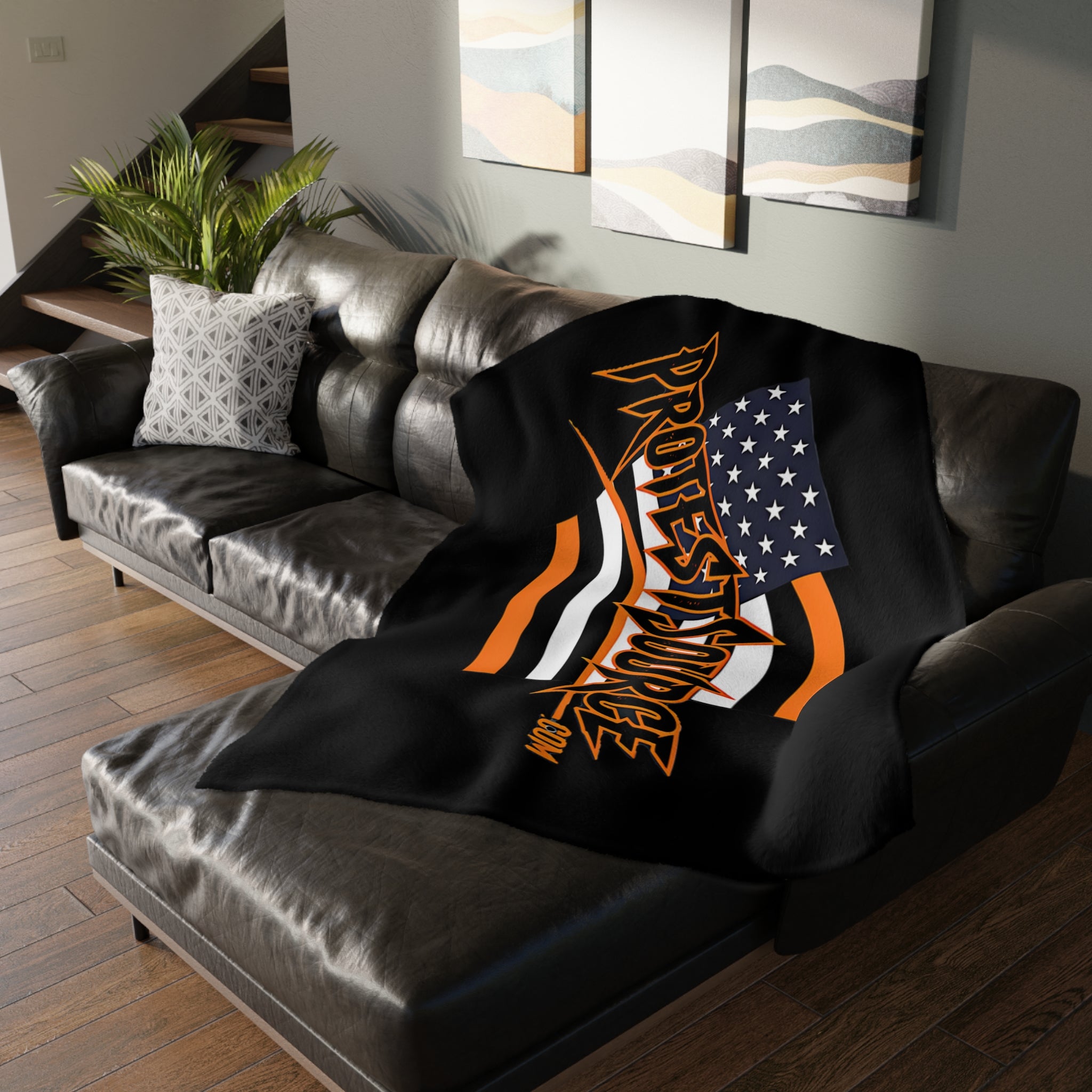 I Like My ICE Crushed Protest-Themed 60" x 80" Velveteen Microfiber Blanket, Cozy, Soft Warmth for Activists, Great for Rallies, Home Decor, Gifting