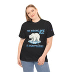The Wrong ICE is Disappearing Unisex Heavy Cotton Gildan Tee, Casual Wear, Gift for Activists, Comfortable Protest Wear