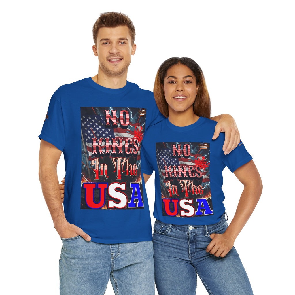 No Kings in the USA Unisex Heavy Cotton Gildan Tee, Casual Wear, Gift for Activists, Comfortable Protest Wear