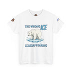 The Wrong ICE is Disappearing Unisex Heavy Cotton Gildan Tee, Casual Wear, Gift for Activists, Comfortable Protest Wear