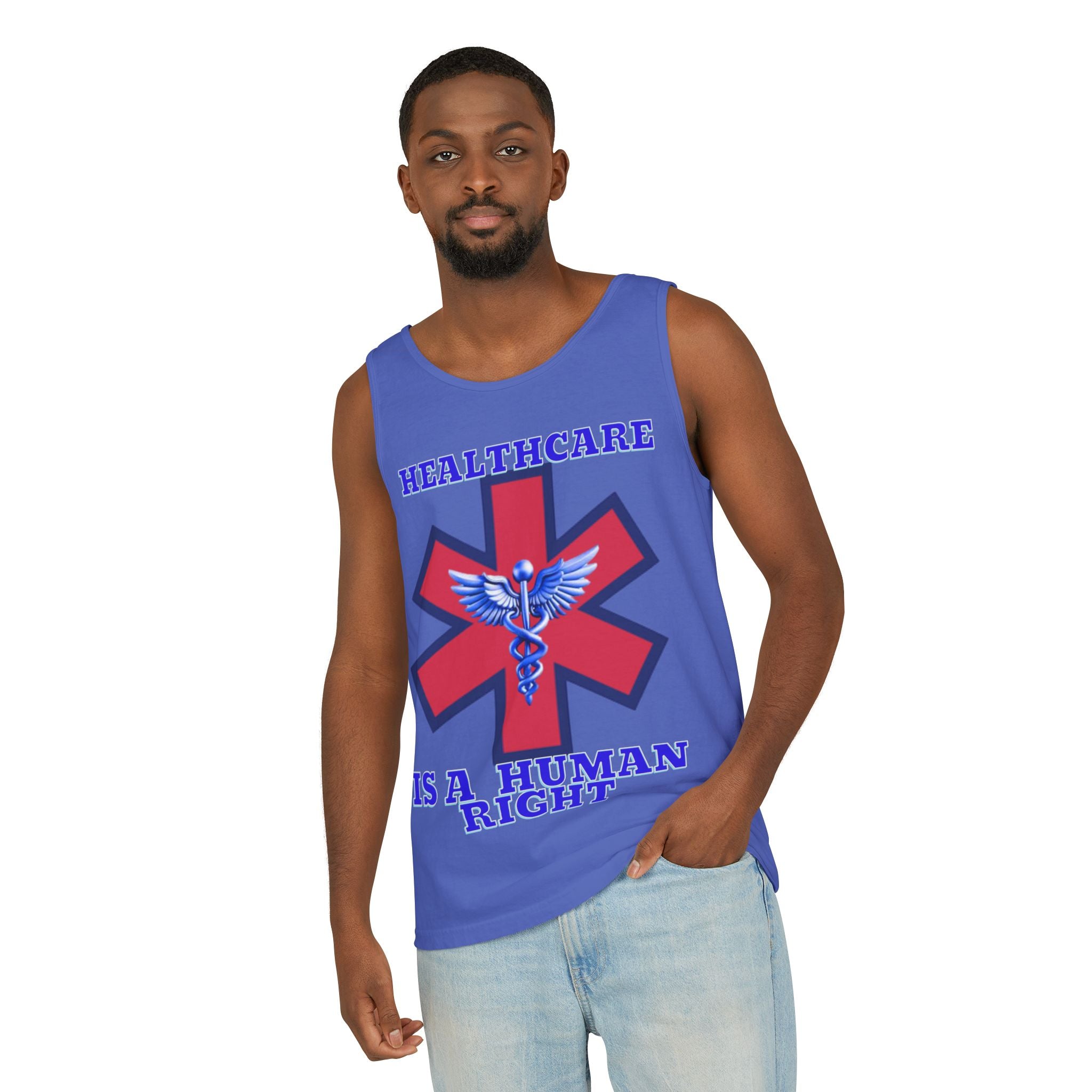 Healthcare is a Human Right Unisex Cotton Tank Top