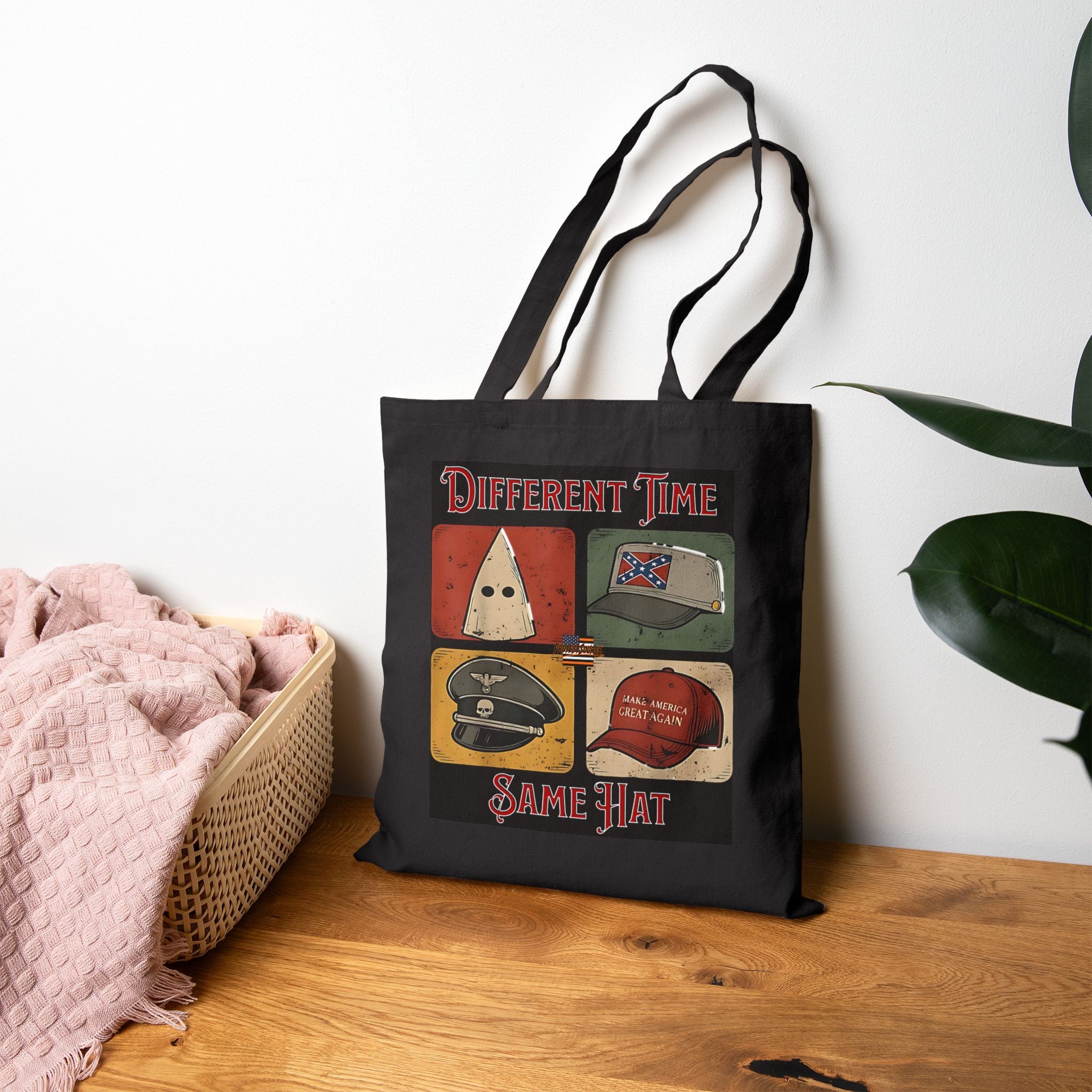 Different Time, Same Hat Cotton Canvas Tote Bag