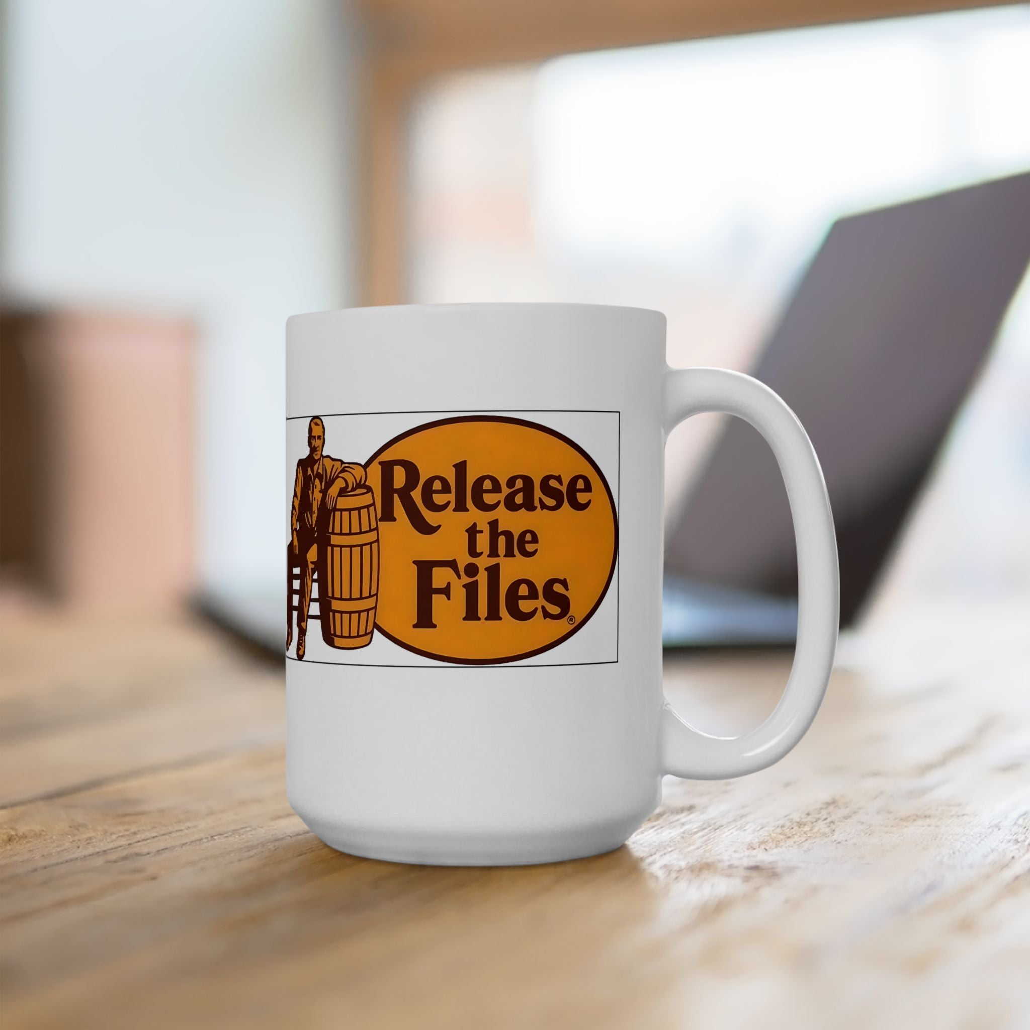 Release The Files 15 oz. Ceramic Coffee Mug, Perfect for Activists, Protests, Gifts, and Daily Use