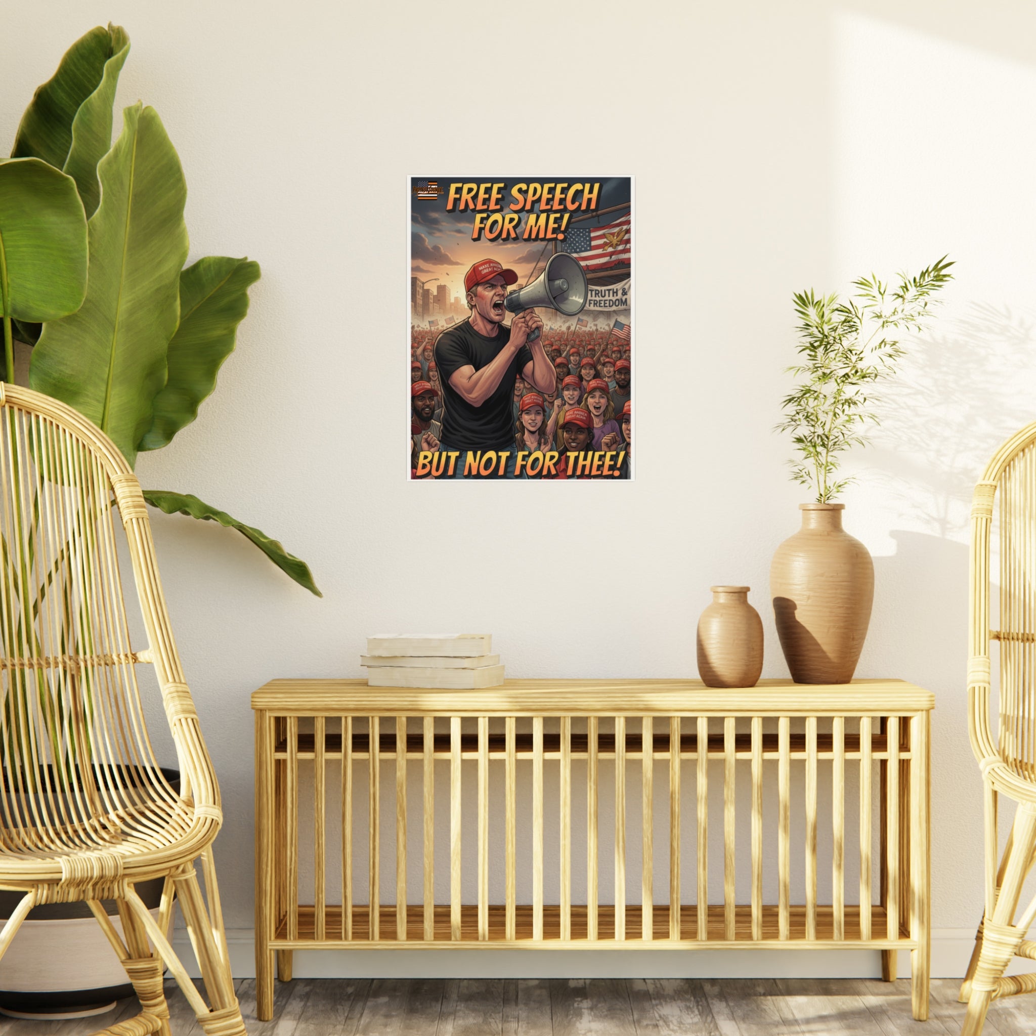 Free Speech For Me But Not For Thee Protest Sign, Durable Foam Board Art, Framable for Home, Unique Decor, Wall Art, Civil Rights Awareness, Gift for Activists