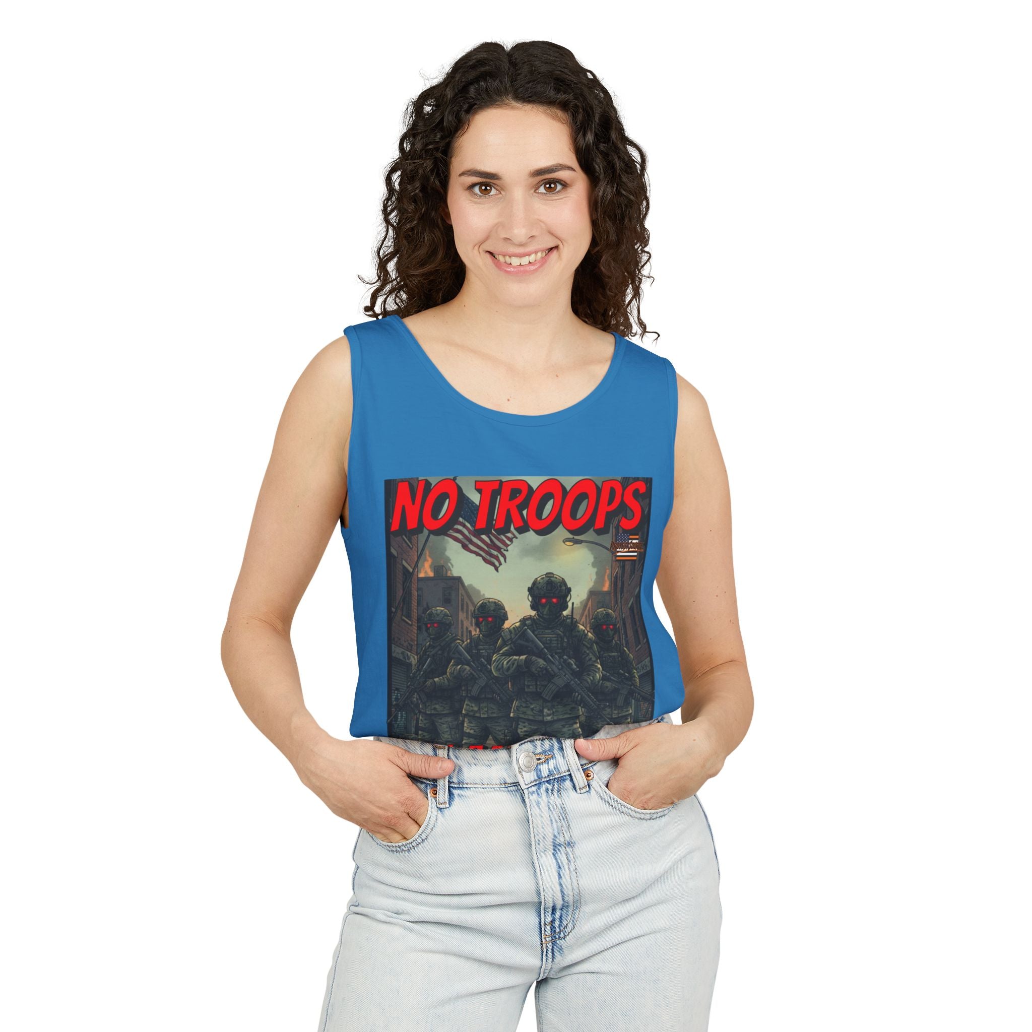 No Troops On American Streets Unisex Cotton Tank Top