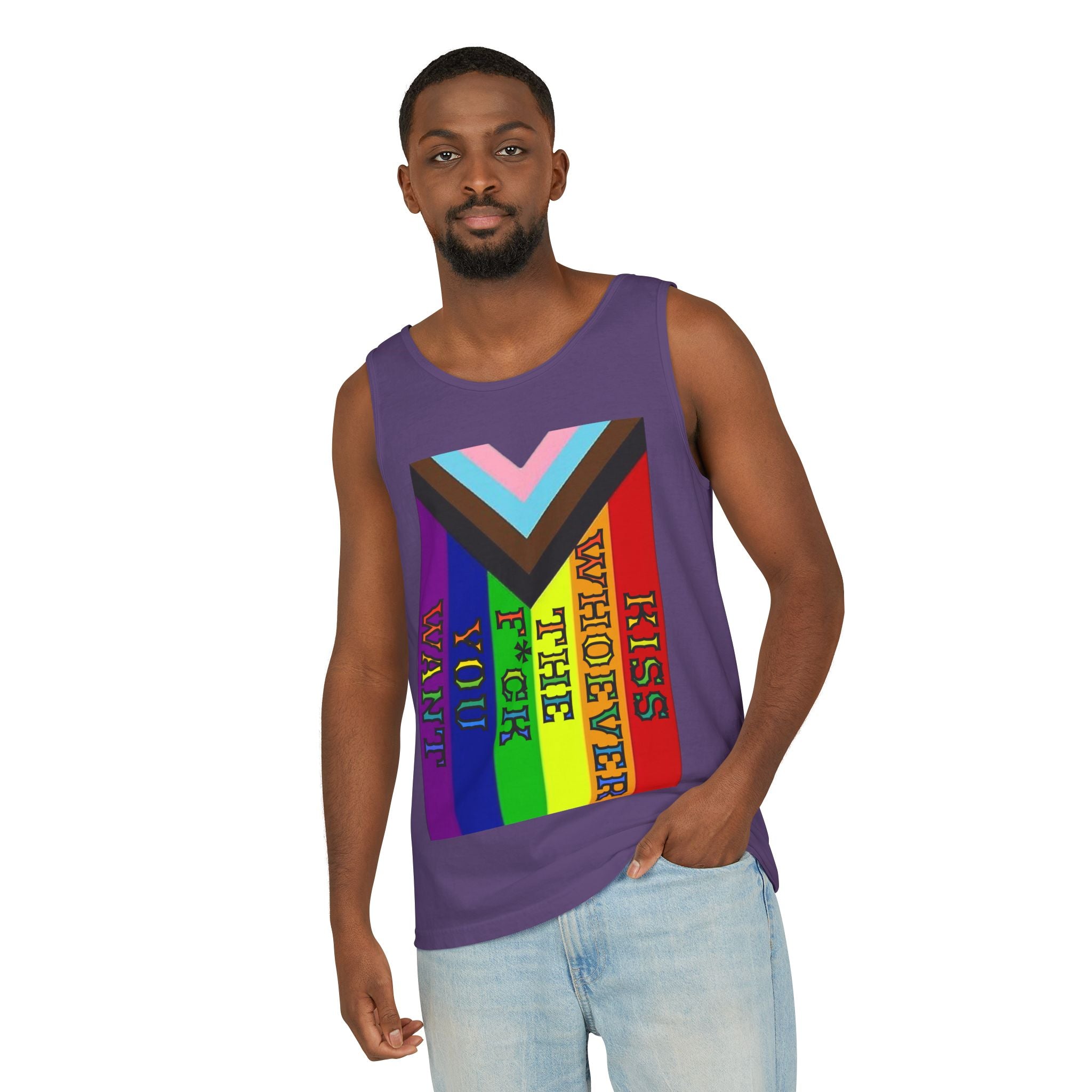 Kiss Whoever The F*ck You Want Unisex Cotton Tank Top