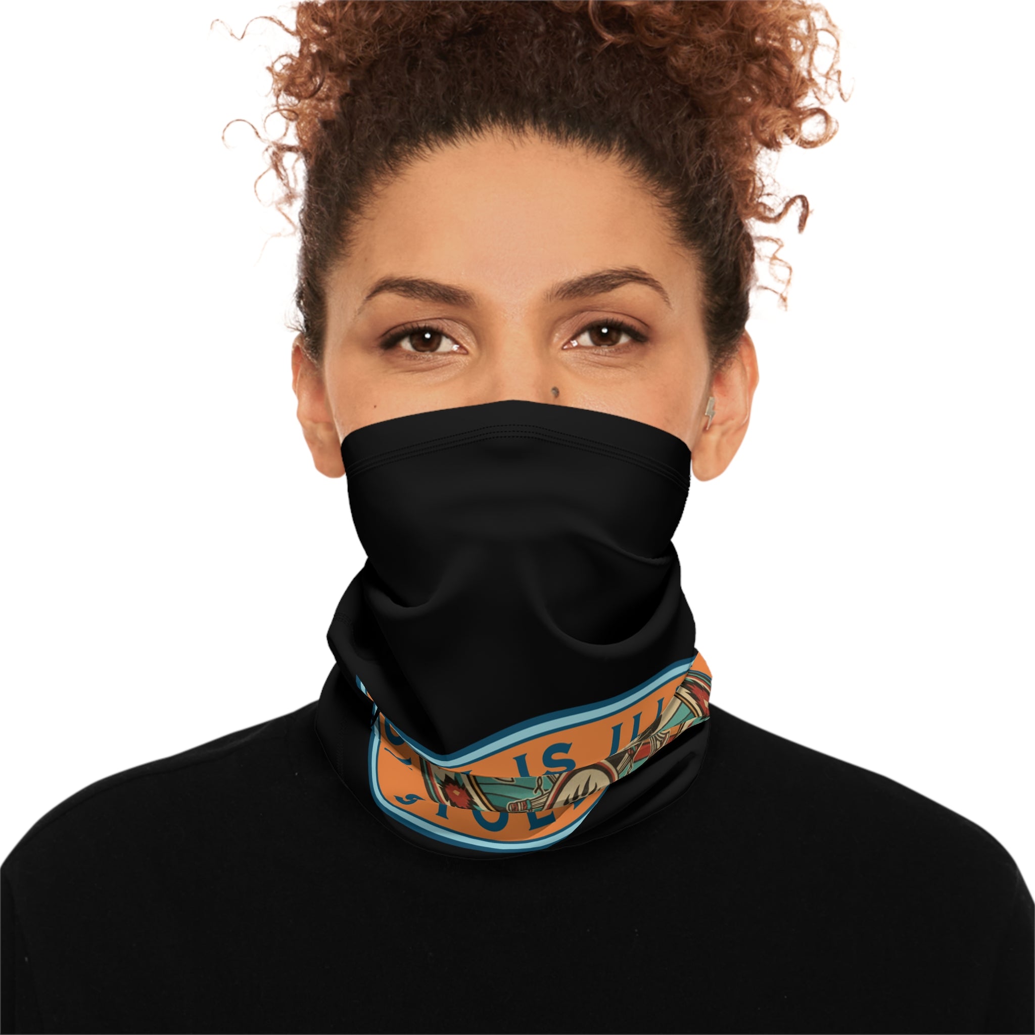 Nobody is Illegal on Stolen Land Winter Neck Gaiter with Drawstring, Protest Gear, Winter Accessories, Outdoor Wear, Gift for Activists, Cozy Neckwarmer