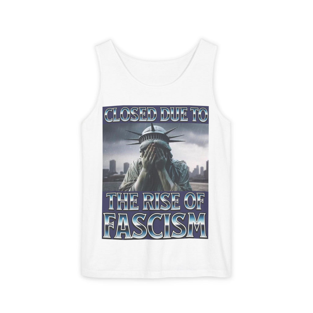Closed Due to the Rise of Fascism Unisex Cotton Tank Top