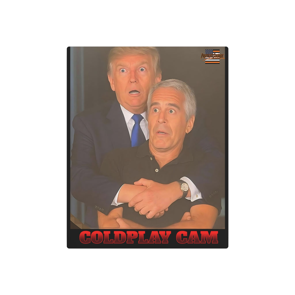 Trump and Epstein Coldplay Cam 16"X20" Aluminum Metal Protest Sign
