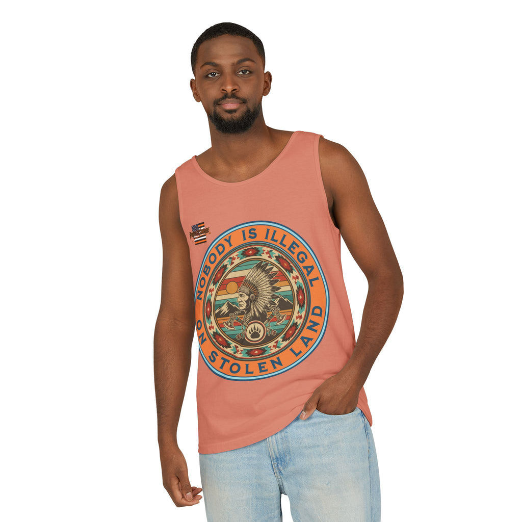 Nobody is Illegal on Stolen Land Unisex Cotton Tank Top