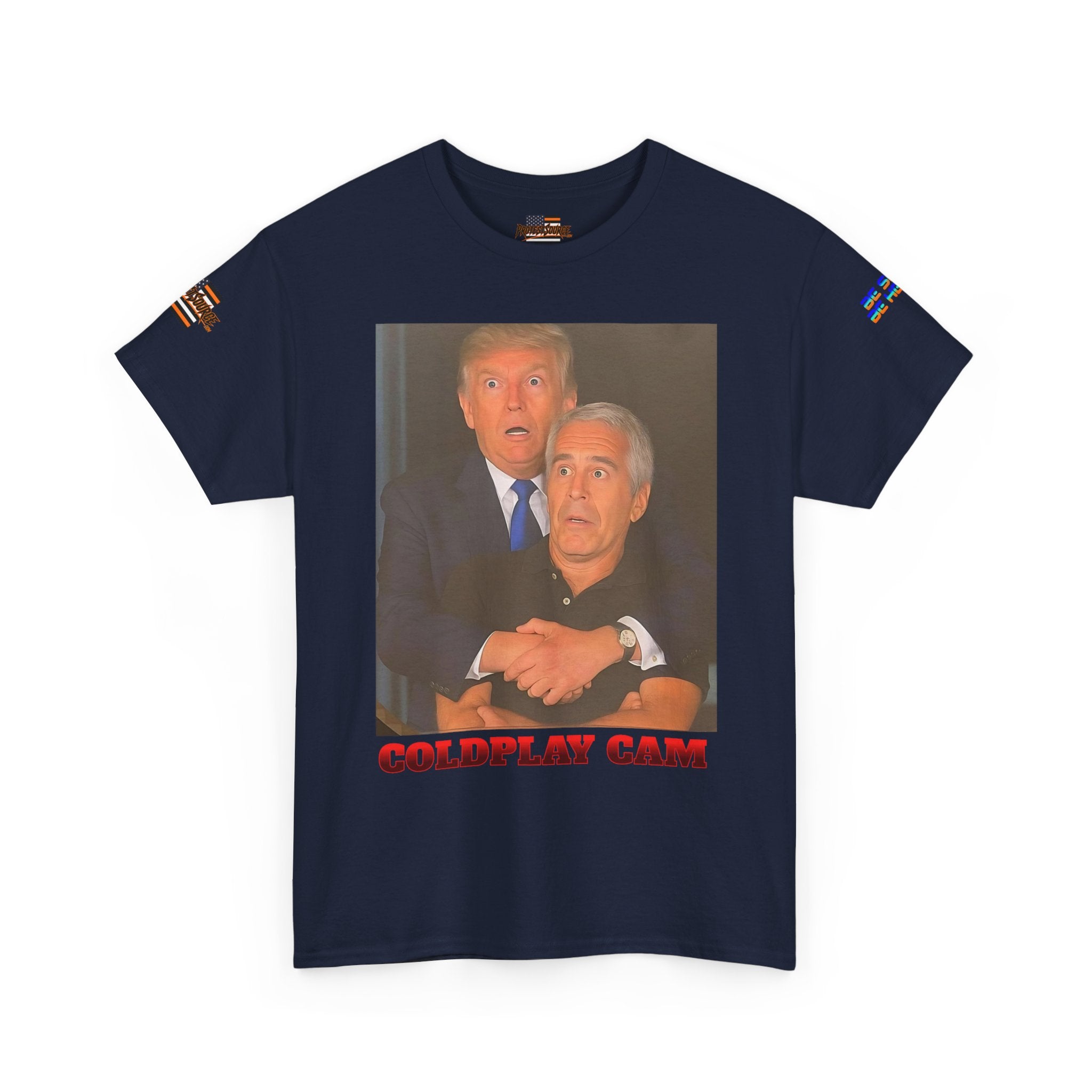 Trump Epstein Coldplay Cam Unisex Heavy Cotton Gildan Tee, Casual Wear, Gift for Activists, Comfortable Protest Wear