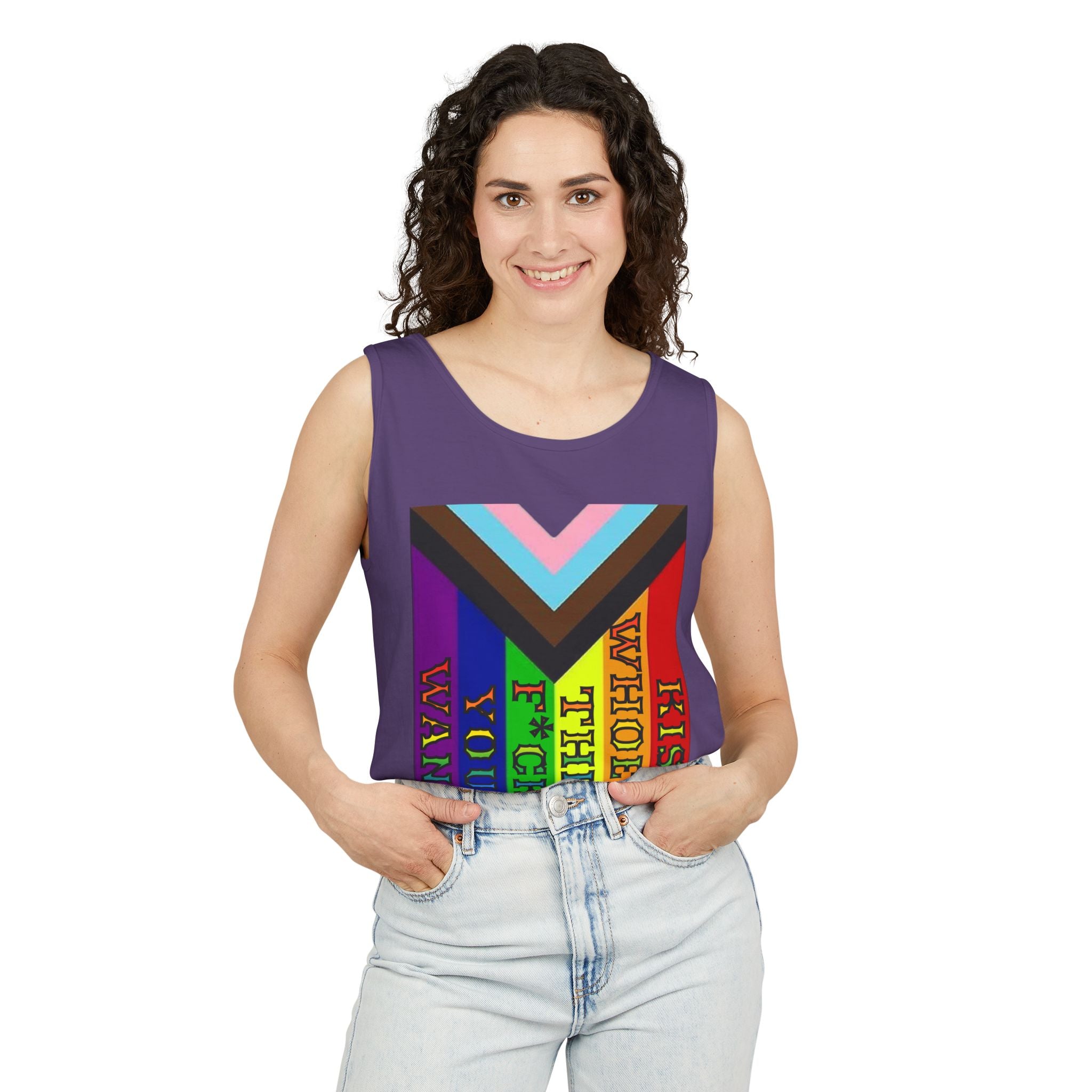 Kiss Whoever The F*ck You Want Unisex Cotton Tank Top